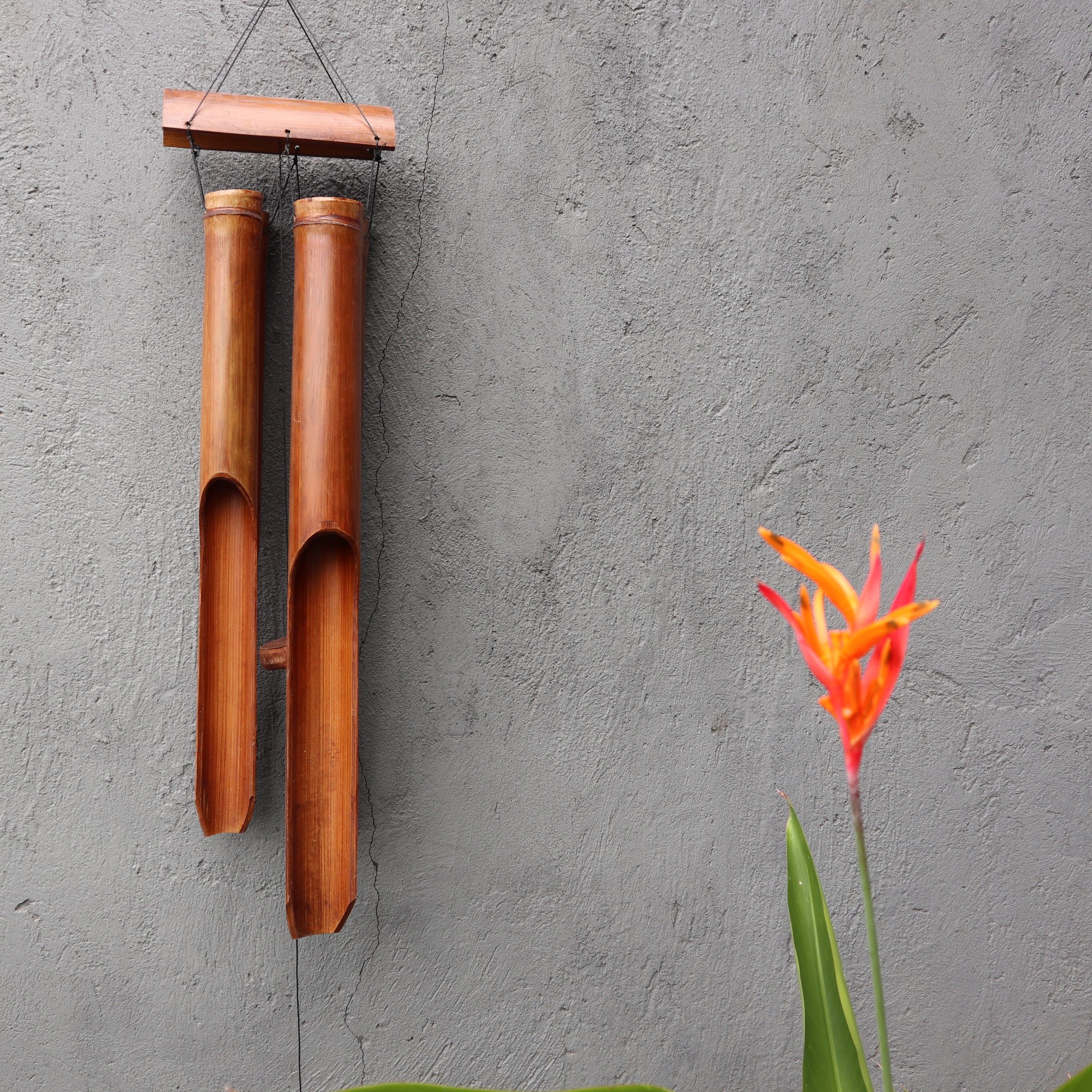 View Bamboo Windchime Natural finish 4 Big Tubes information