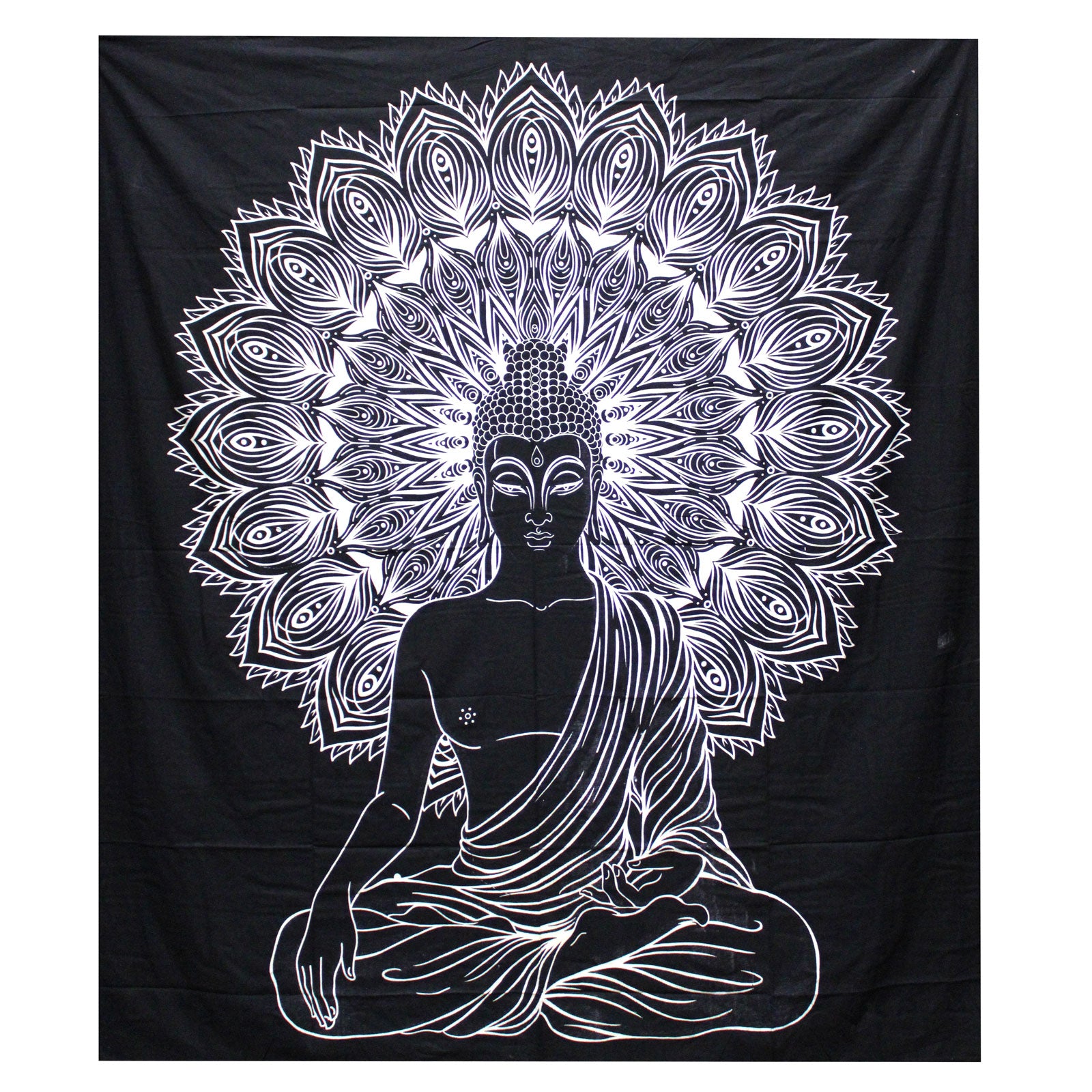 View BW Double Cotton Bedspread Wall Hanging Buddha information