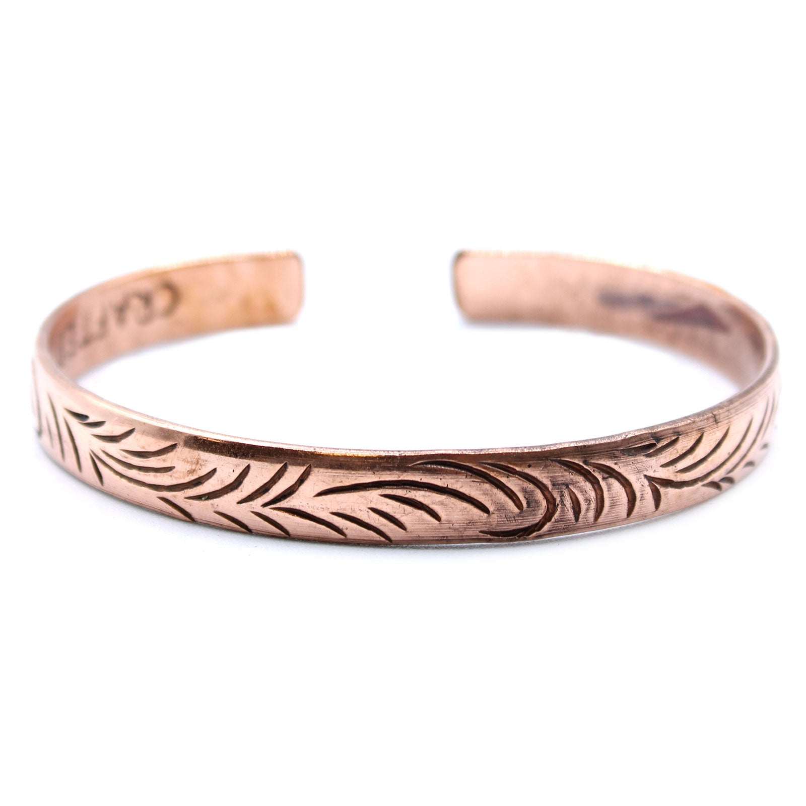 View Copper Tibetan Bracelet Slim Tribal Swirls information