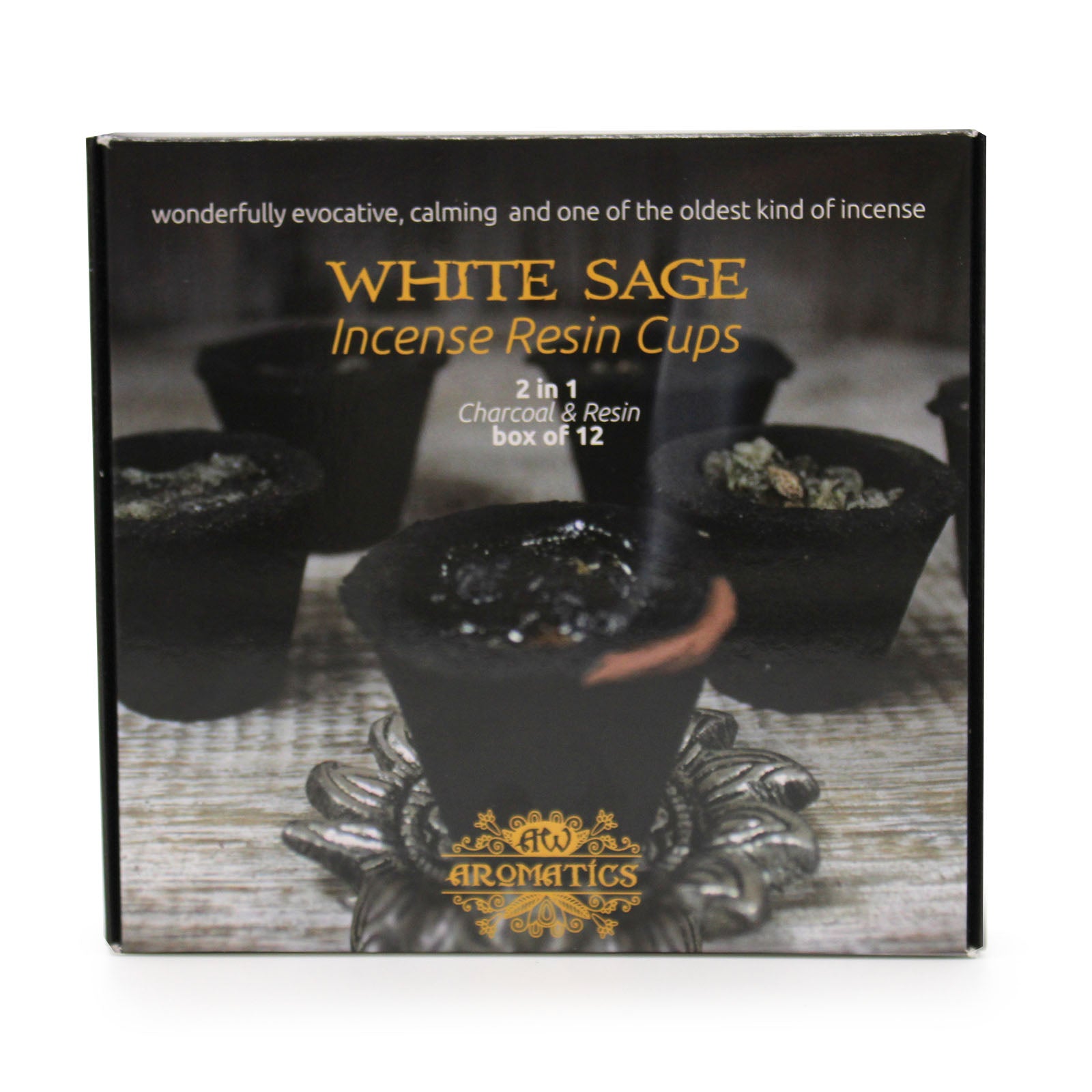 View Box of 12 Resin Cups White Sage information