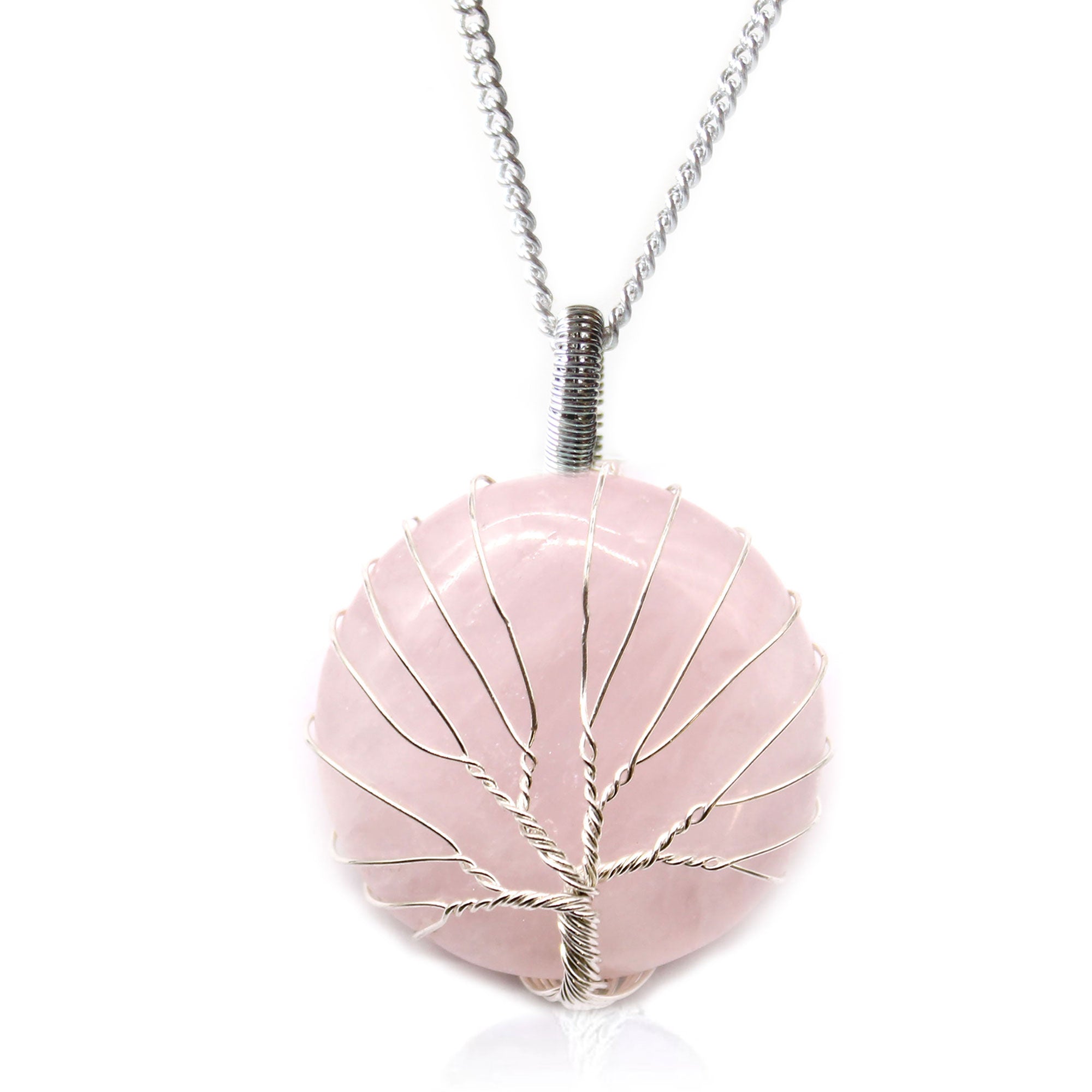 View Tree of Life Gemstone Necklace Rose Quartz information