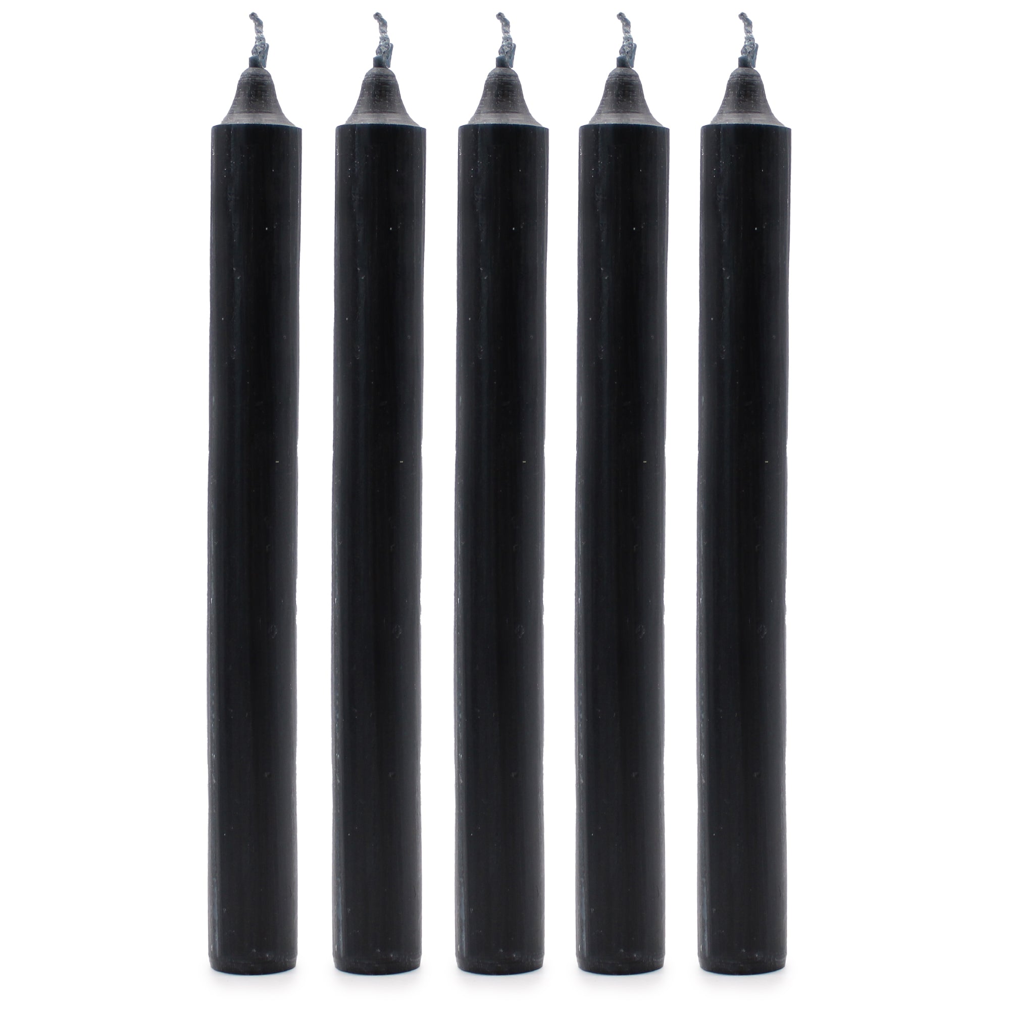 View Solid Colour Dinner Candles Rustic Black Pack of 5 information