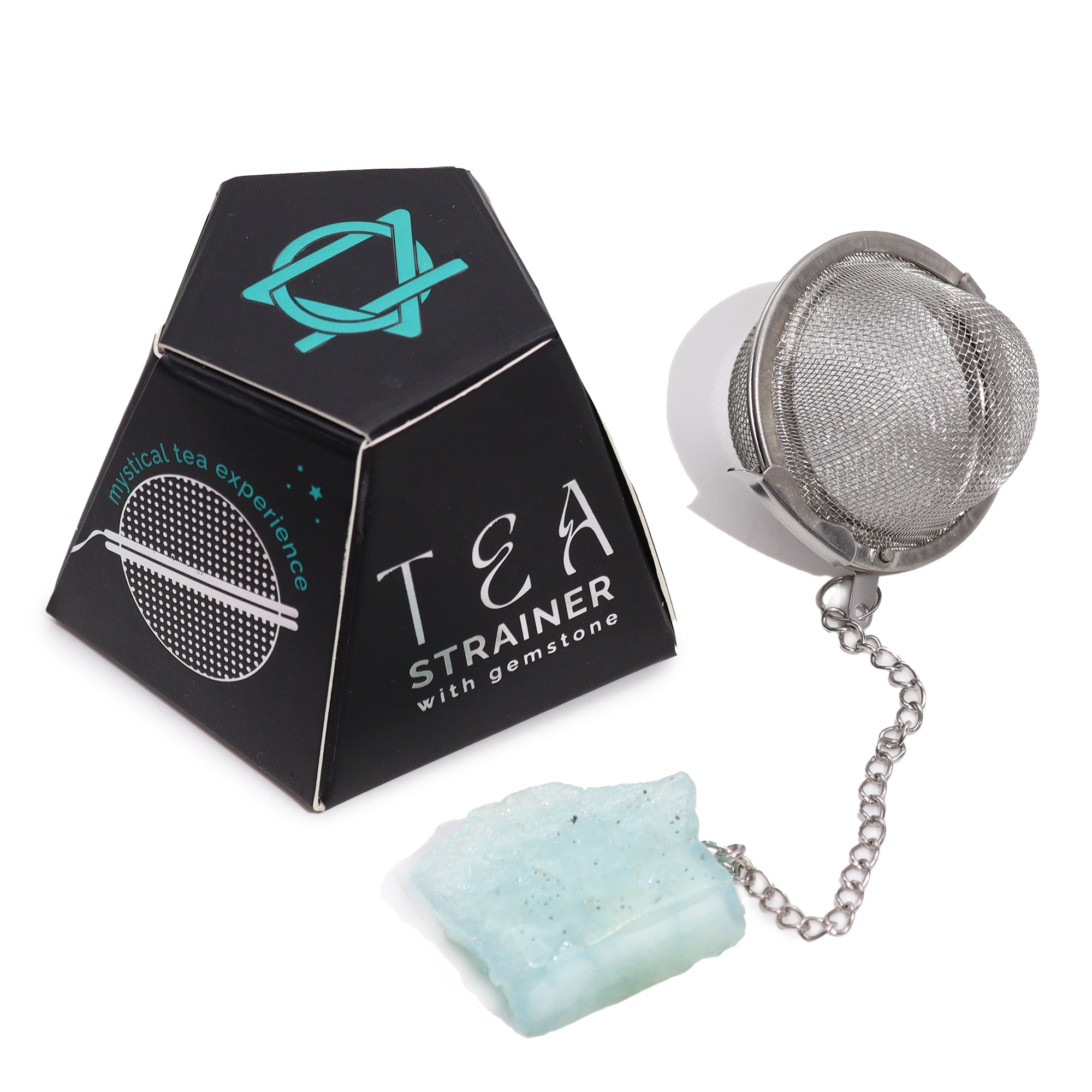 View Raw Crystal Gemstone Tea Strainer Aquamarine information