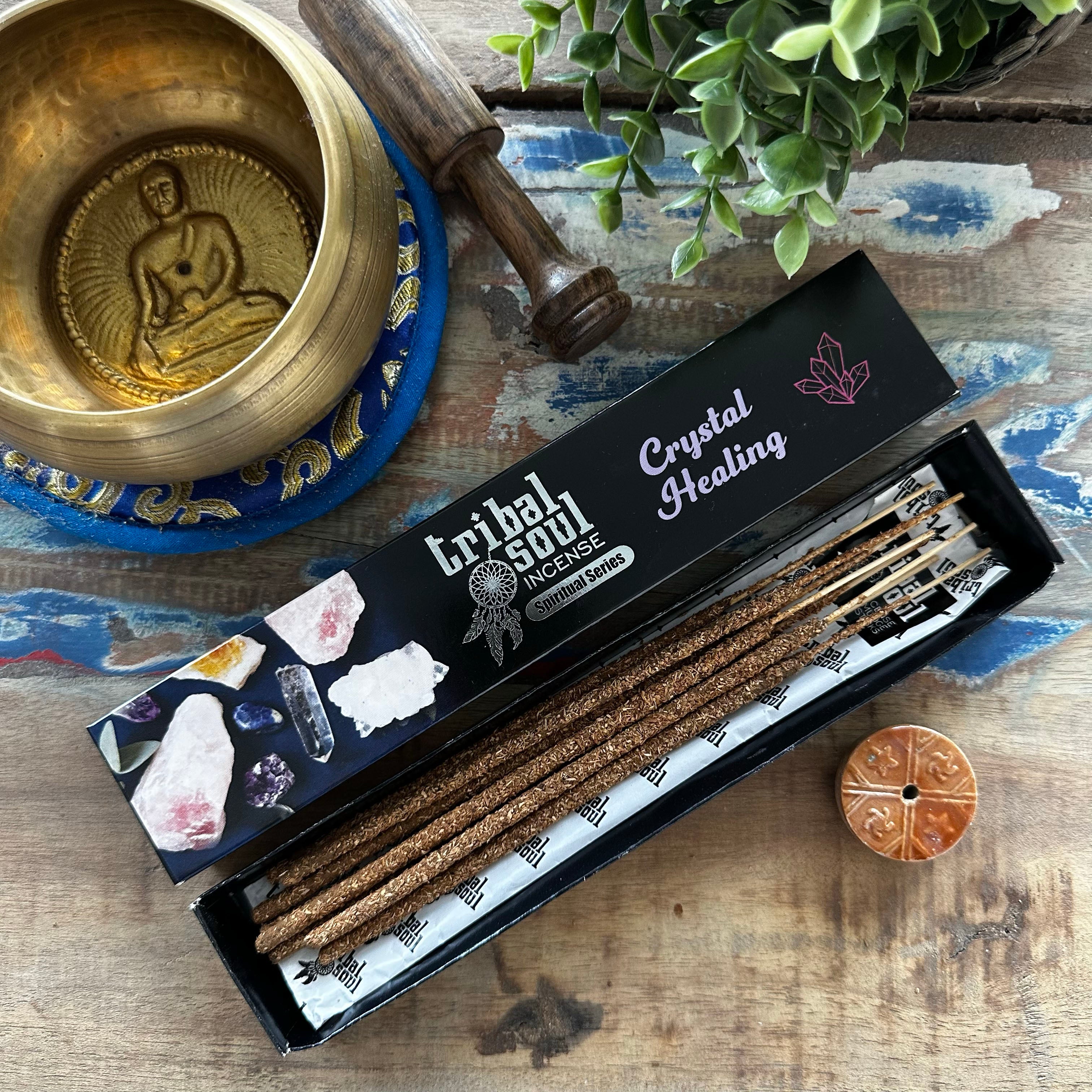 View Tribal Soul Spiritual Incense Sticks and Ceramic Holder Crystal Healing information