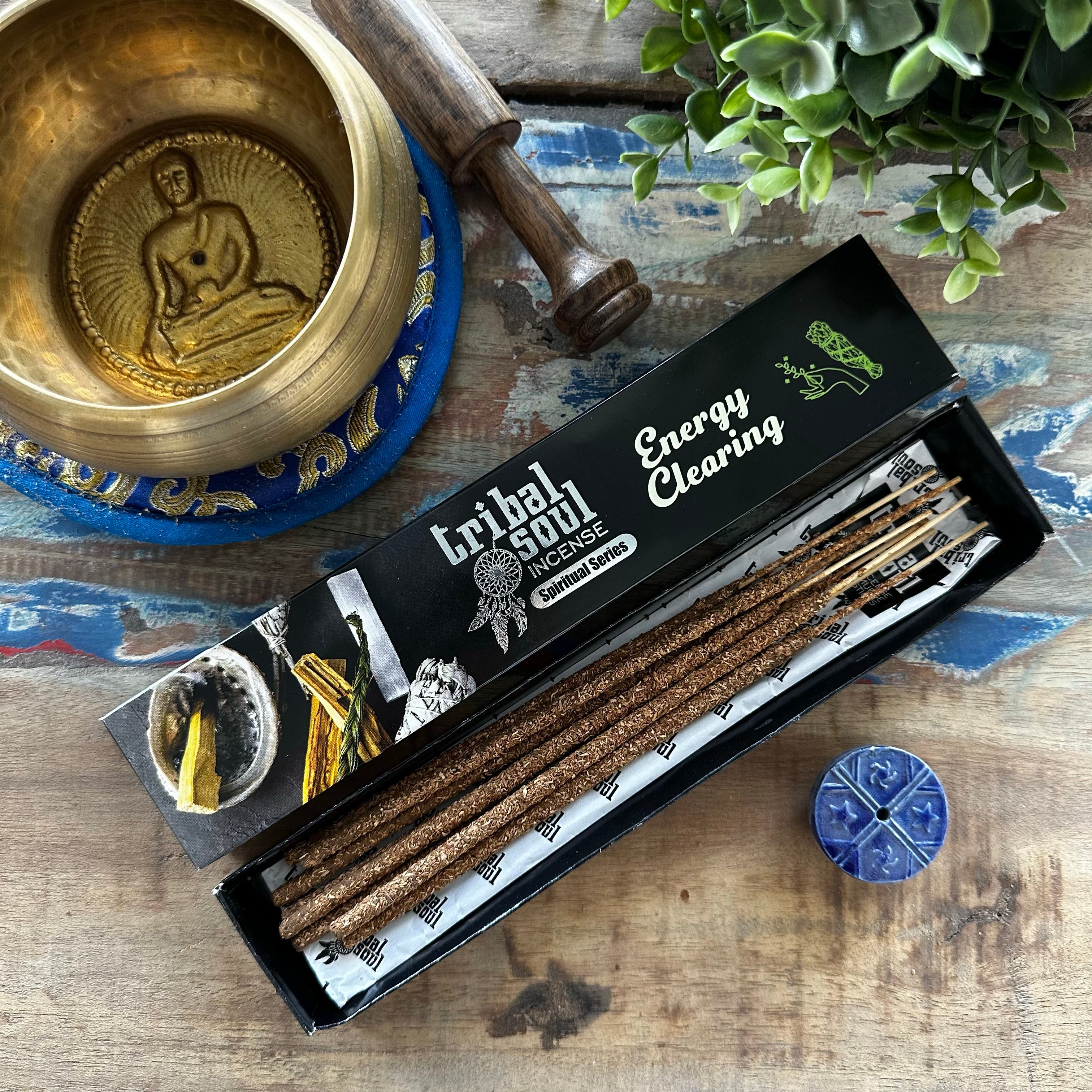 View Tribal Soul Spiritual Incense Sticks and Ceramic Holder Energy Clearing information