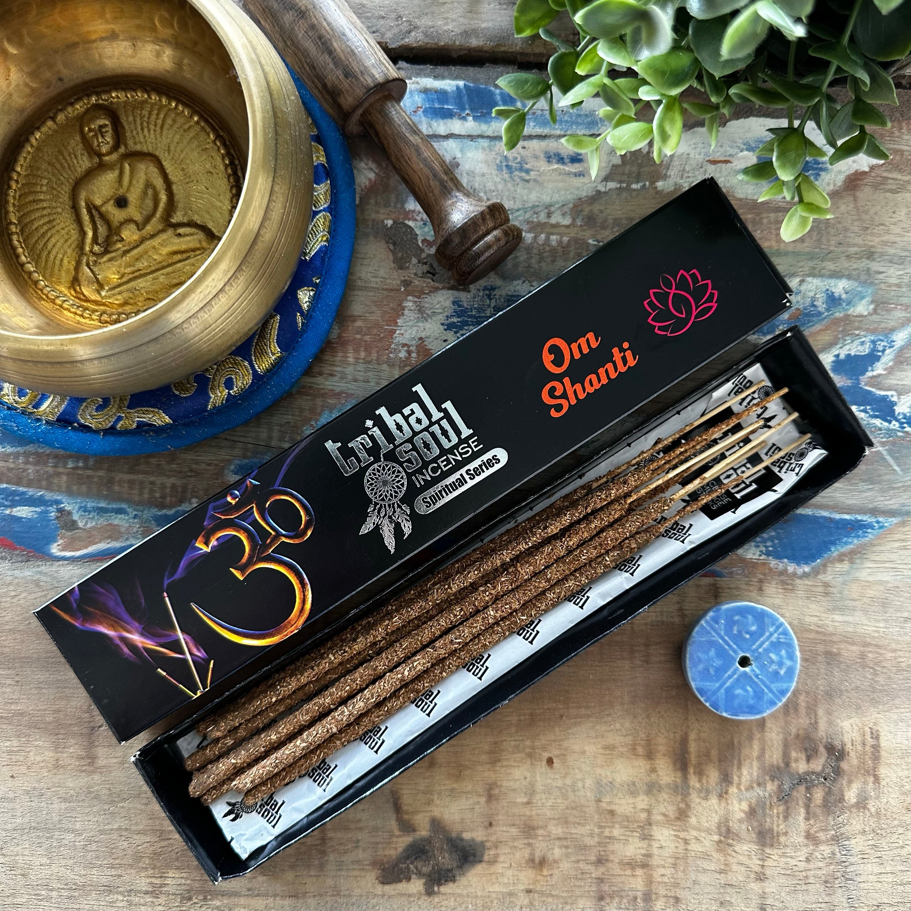 View Tribal Soul Spiritual Incense Sticks and Ceramic Holder Ohm Shanti information