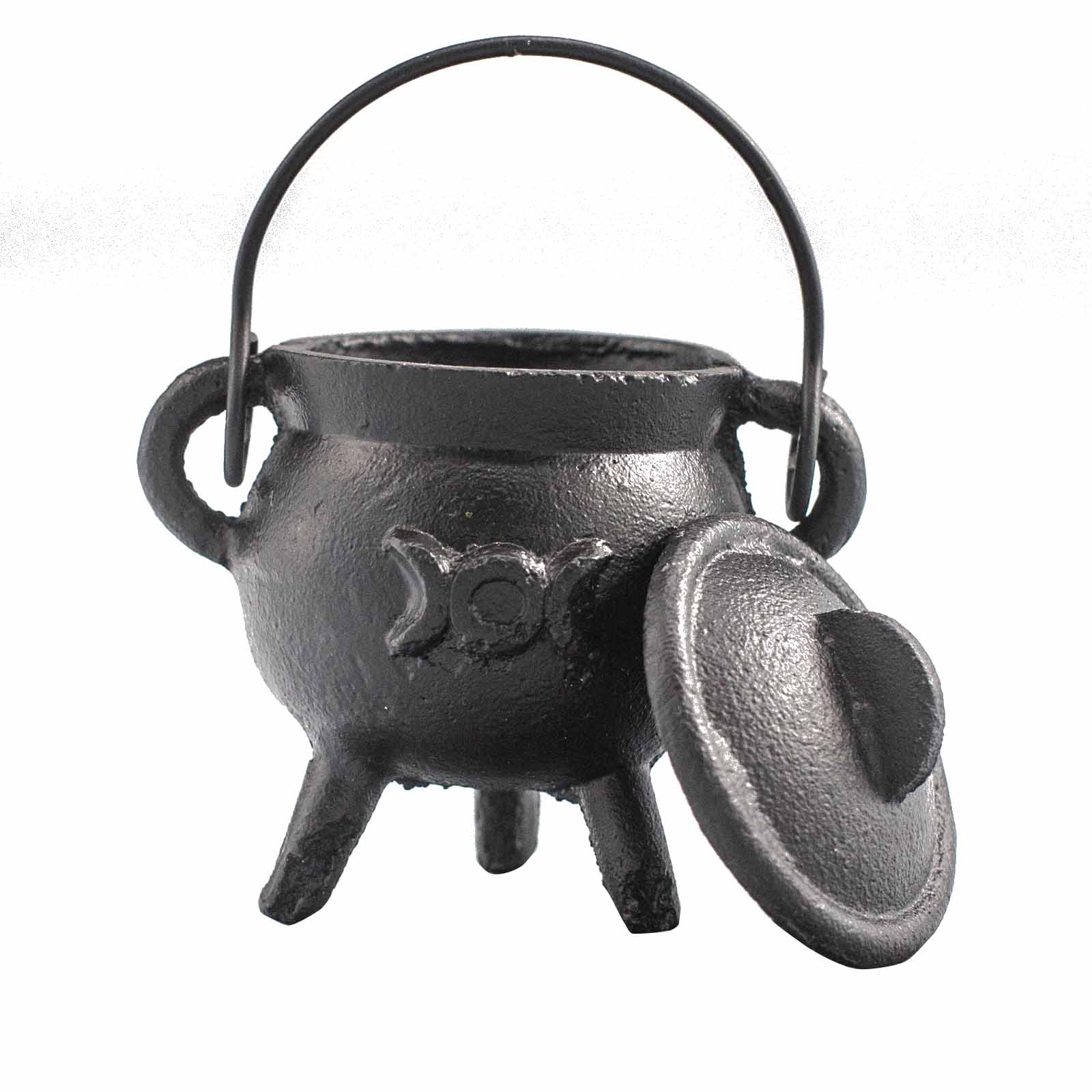 View Cast Iron Cauldron with Triple Moon 6x10cm information