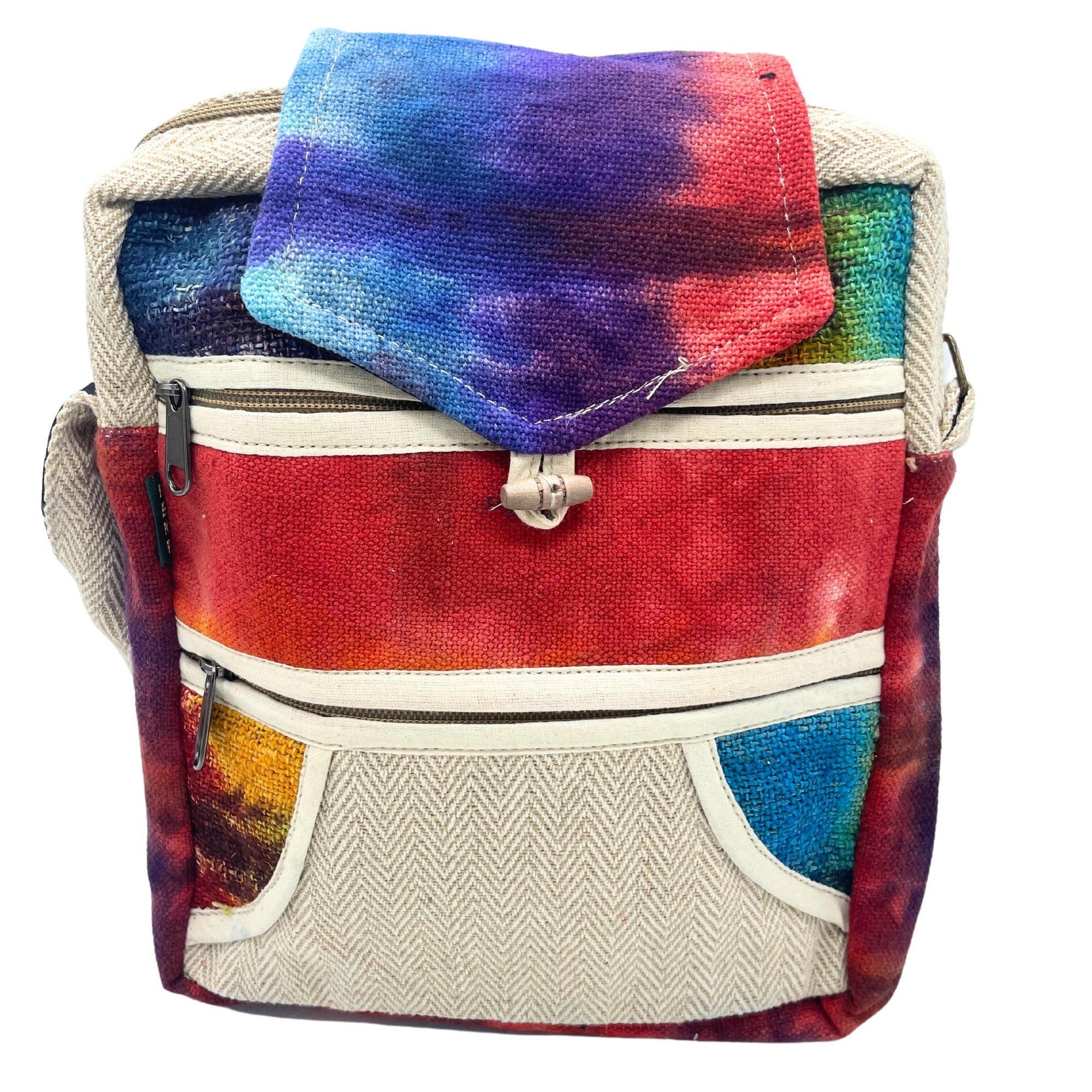 View Tiedye Hemp Messegner Bag 2 Zip Flop information