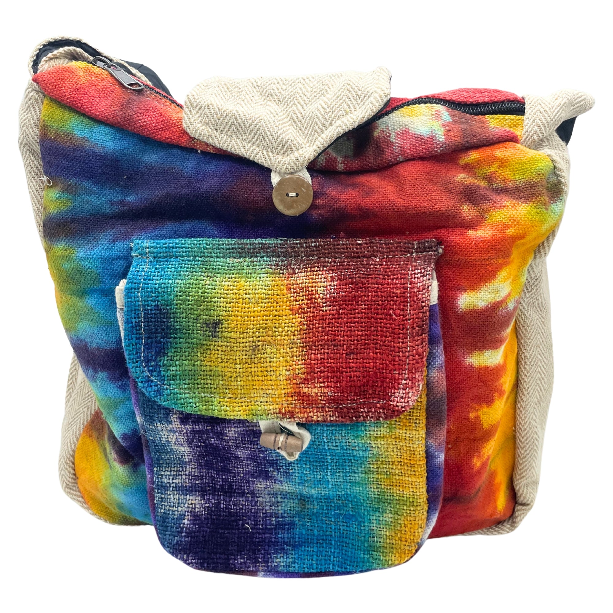 View Tiedye Hemp Study Bag with Front Pocket information