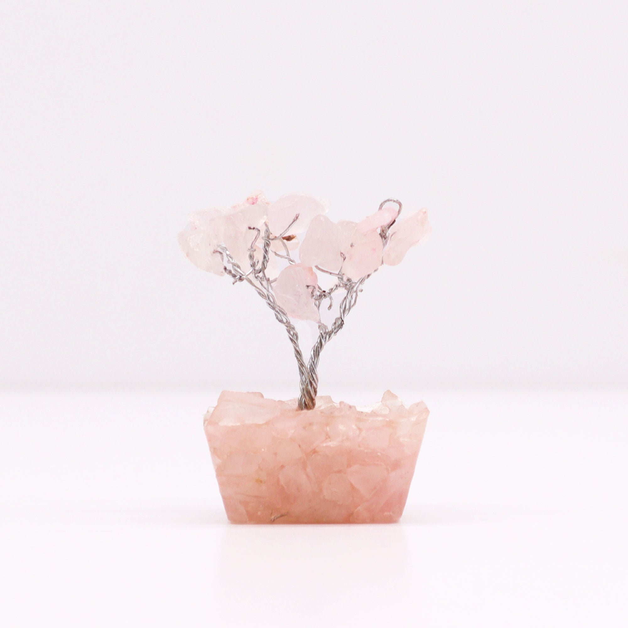 View Mini Gemstone Tree On Orgonite Base Rose Quartz 15 stones information