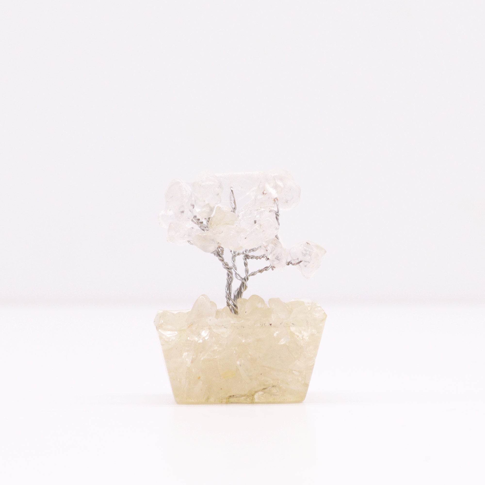 View Mini Gemstone Tree On Orgonite Base Rock Quartz 15 stones information