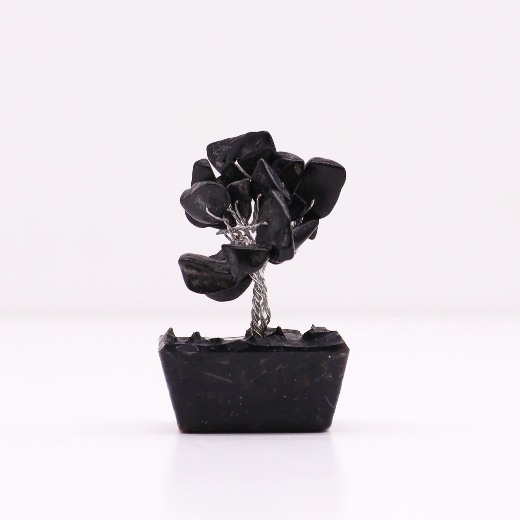 View Mini Gemstone Tree On Orgonite Base Black Agate 15 stones information