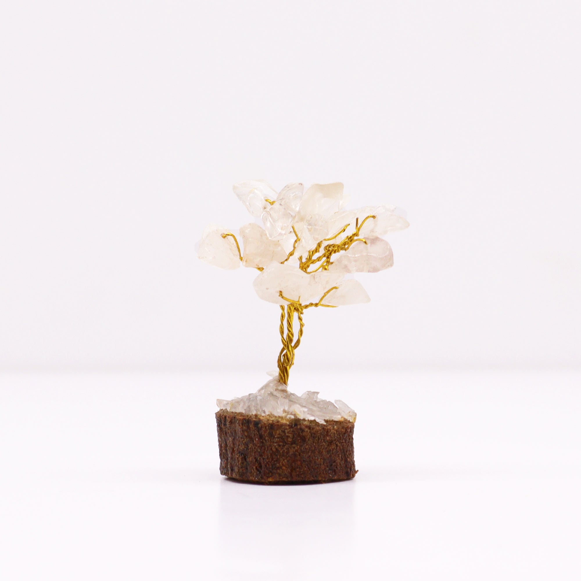 View Mini Gemstone Tree On Wood Base Rock Quartz 15 stones information