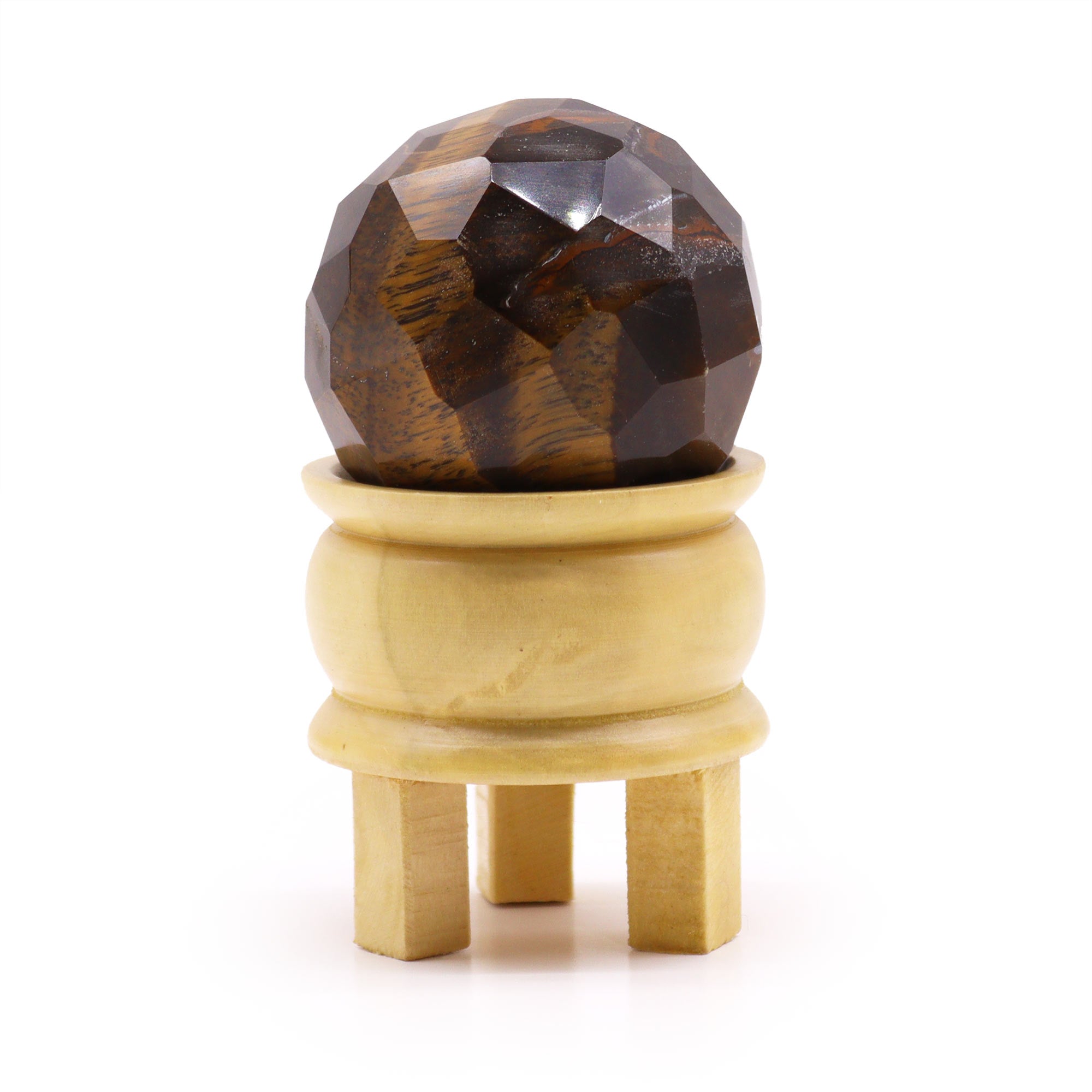 View Gemstone Faceted Healing Ball Stand Tigereye information
