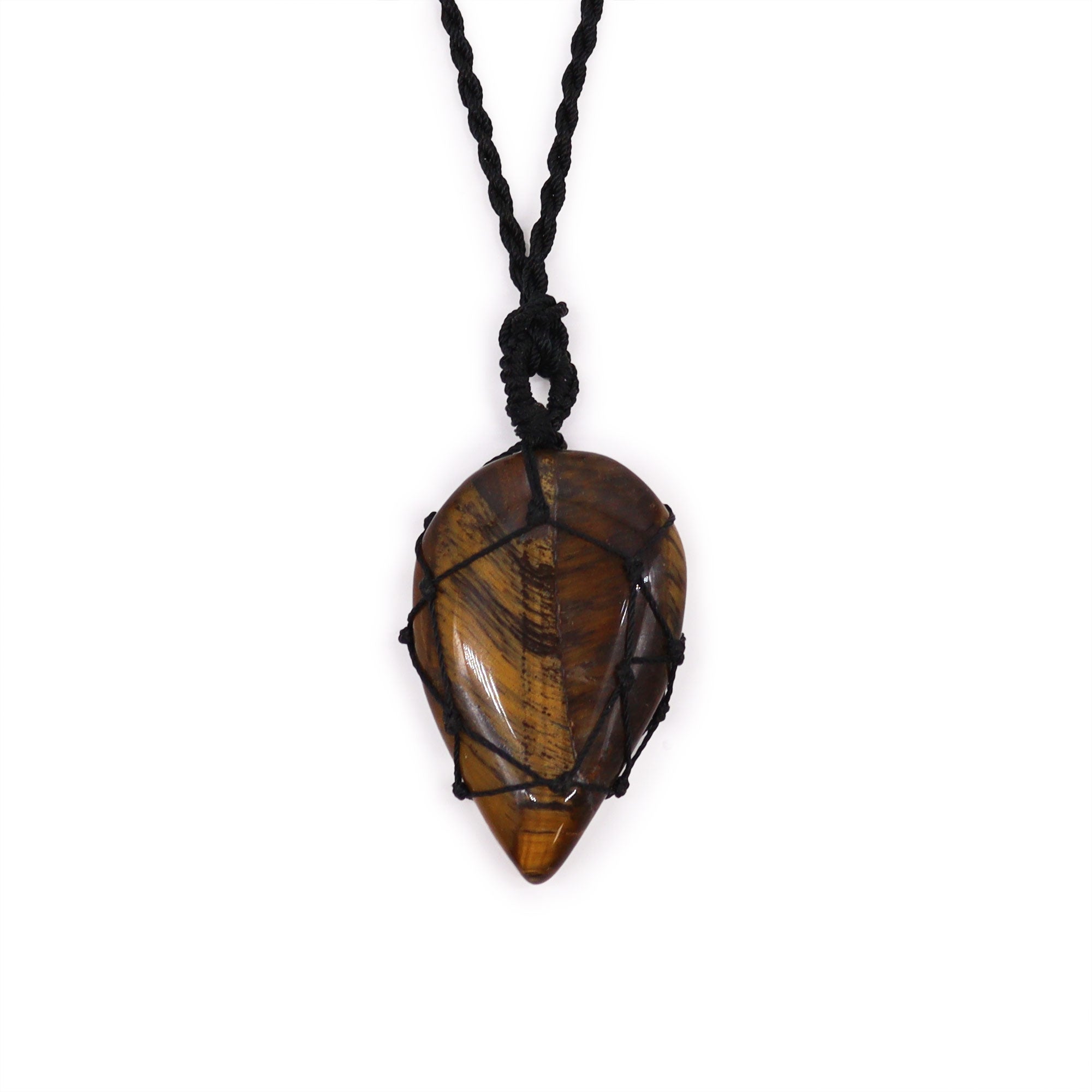 View Laced Gemstone Teardrop Pendant Tigereye information