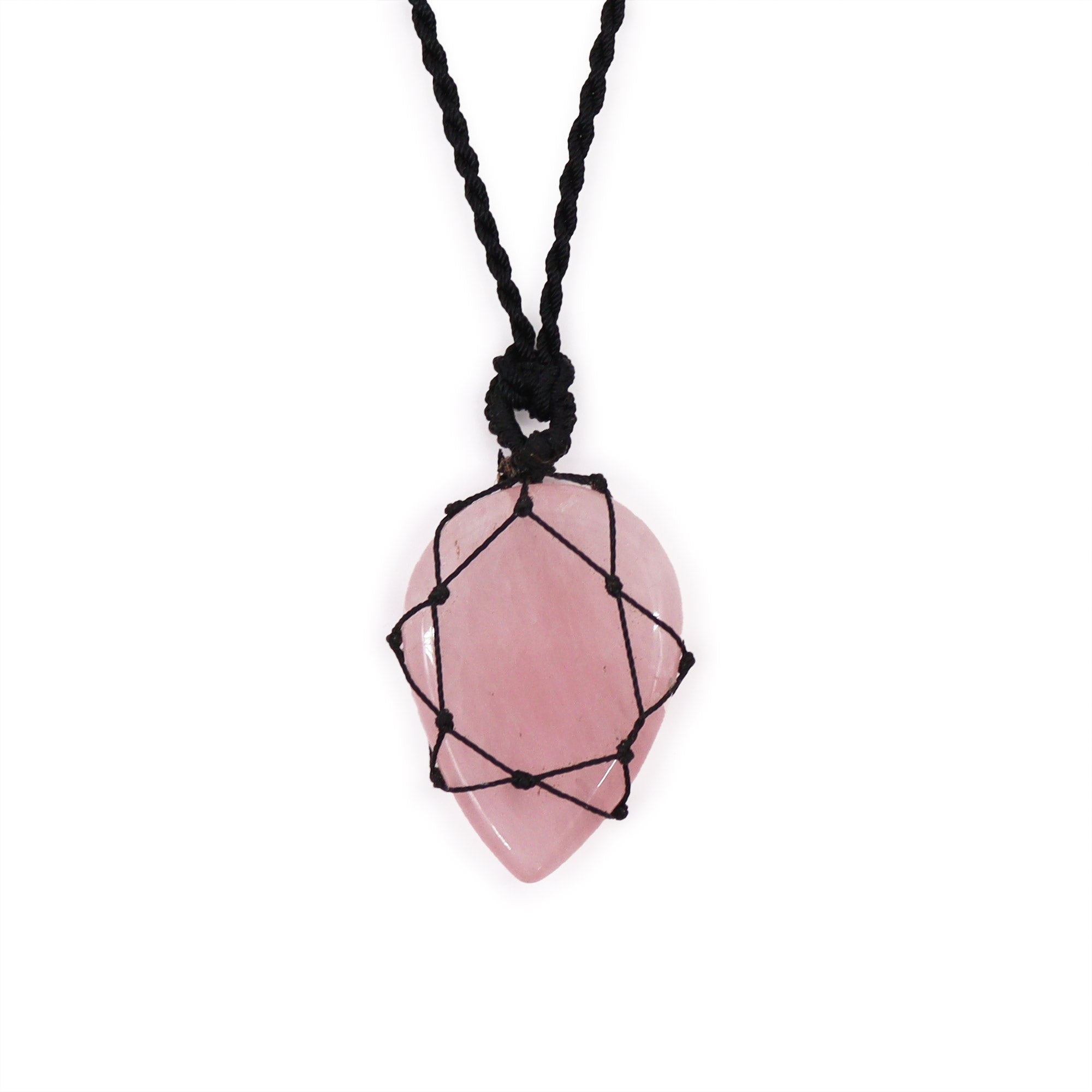 View Laced Gemstone Teardrop Pendant Rose Quartz information