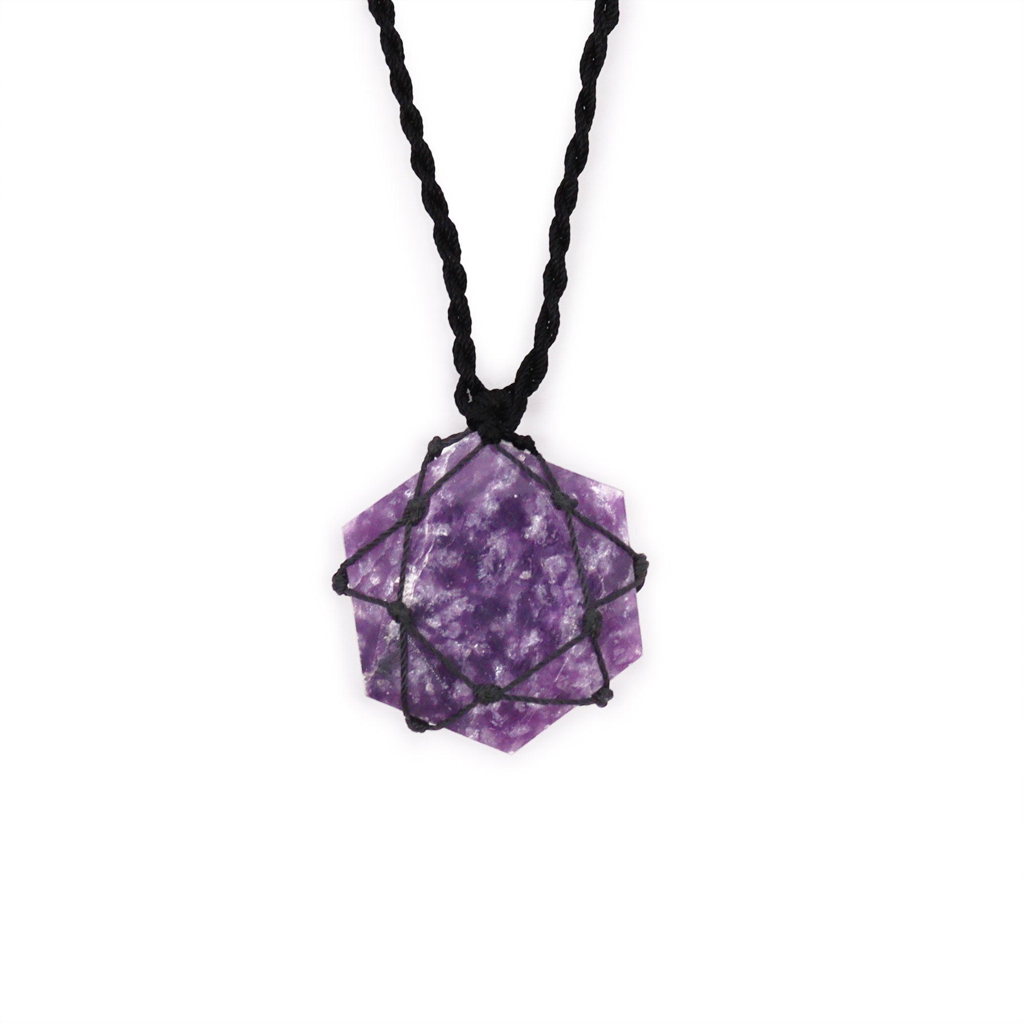 View Laced Gemstone Hexagon Pendant Lepidolite information