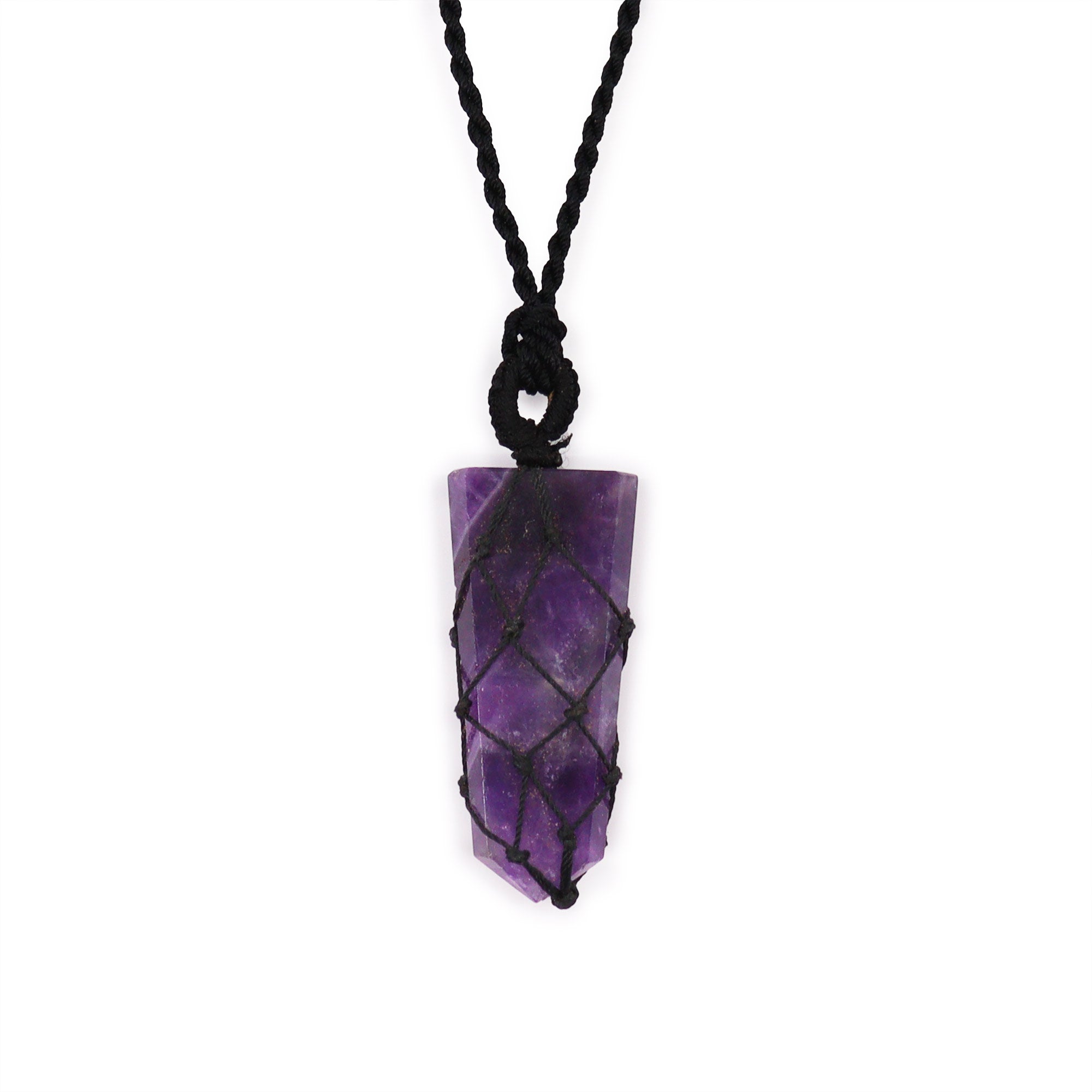 View Laced Gemstone Flat Point Pendant Amethyst information
