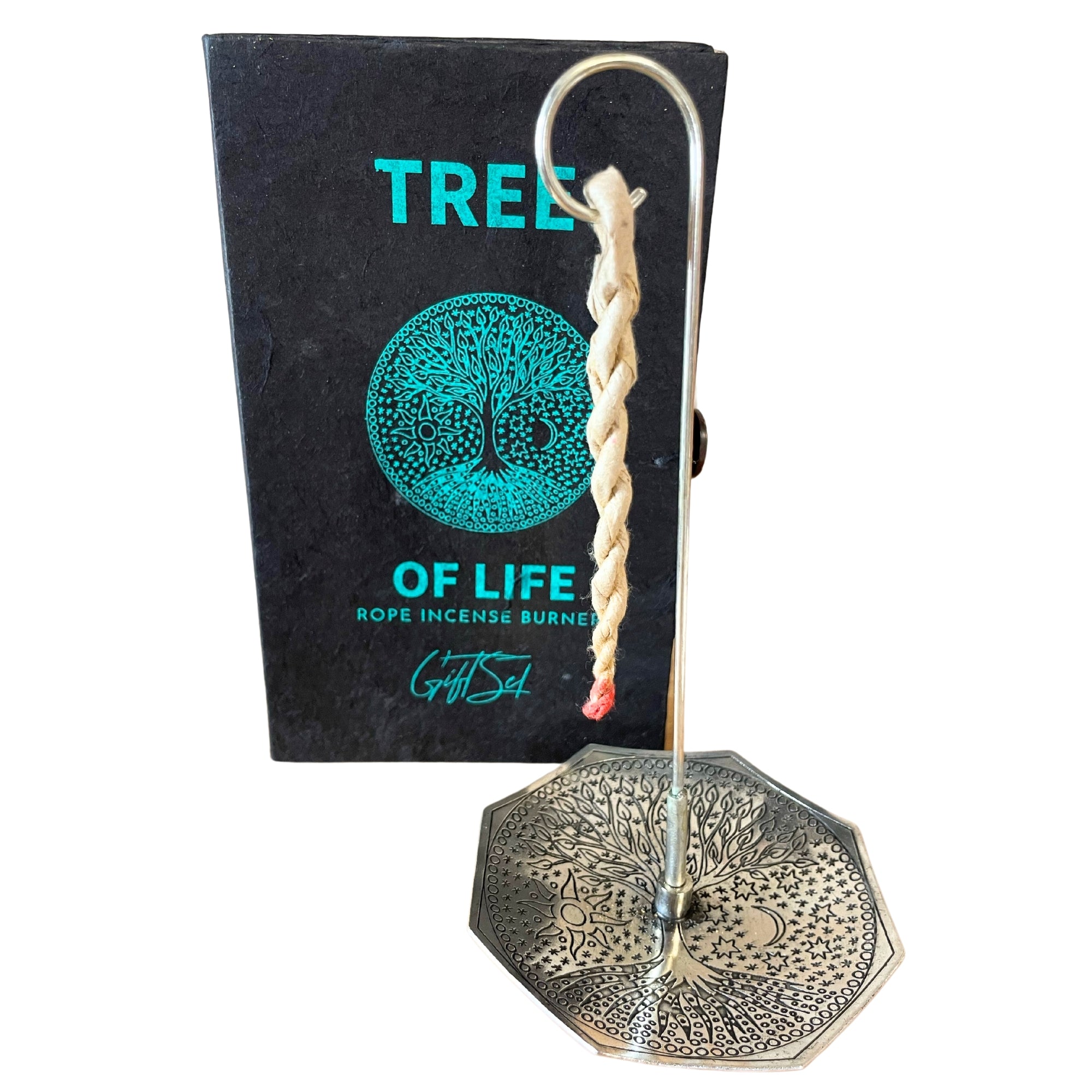 View Rope Incense and Silver Plated Holder Set Tree of Life information