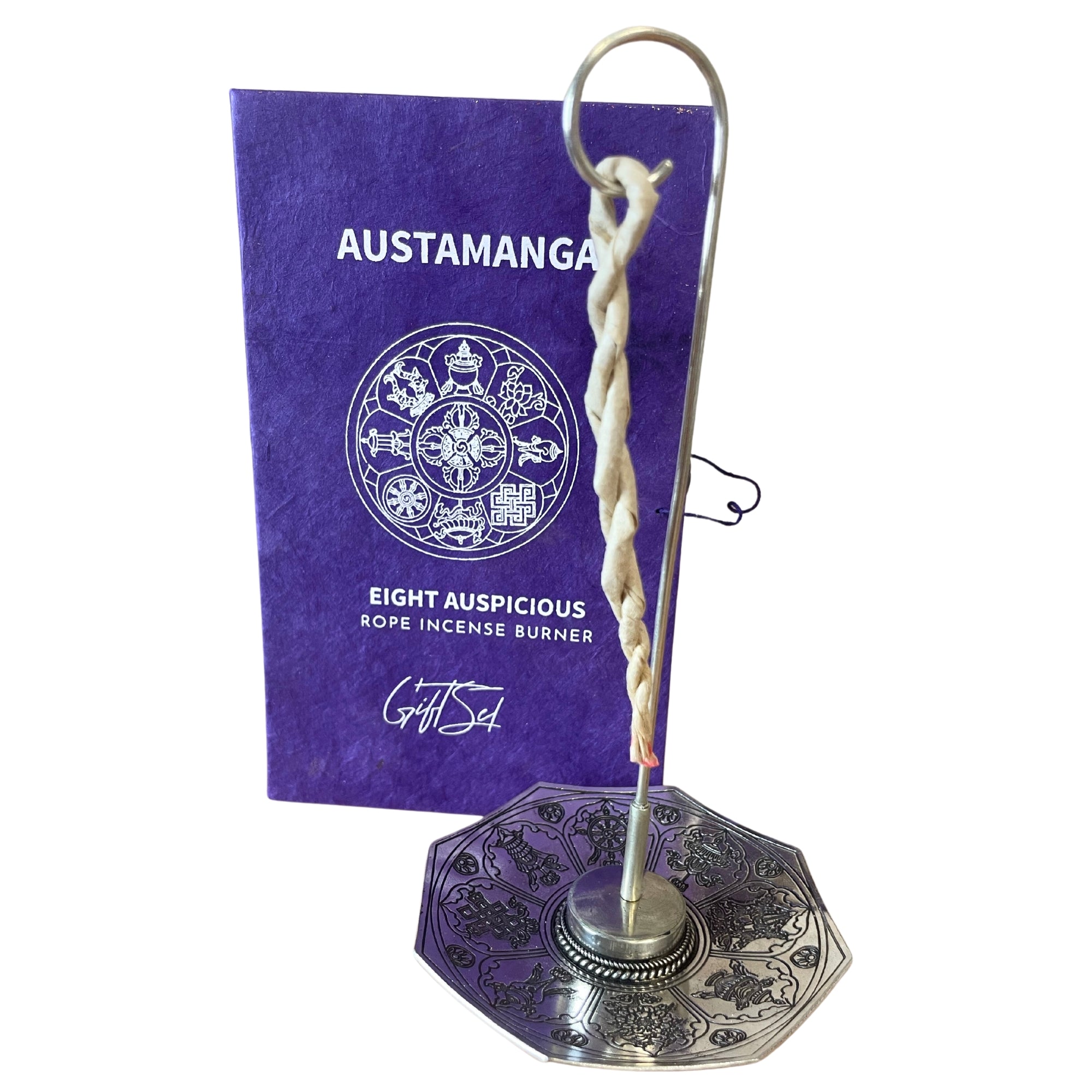 View Rope Incense and Silver Plated Holder Set Astamangal information