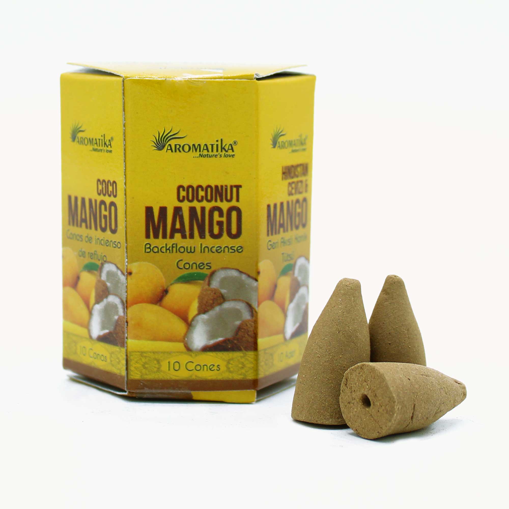 View Pack of 10 Masala Backf10 Incense Coconut Mango information