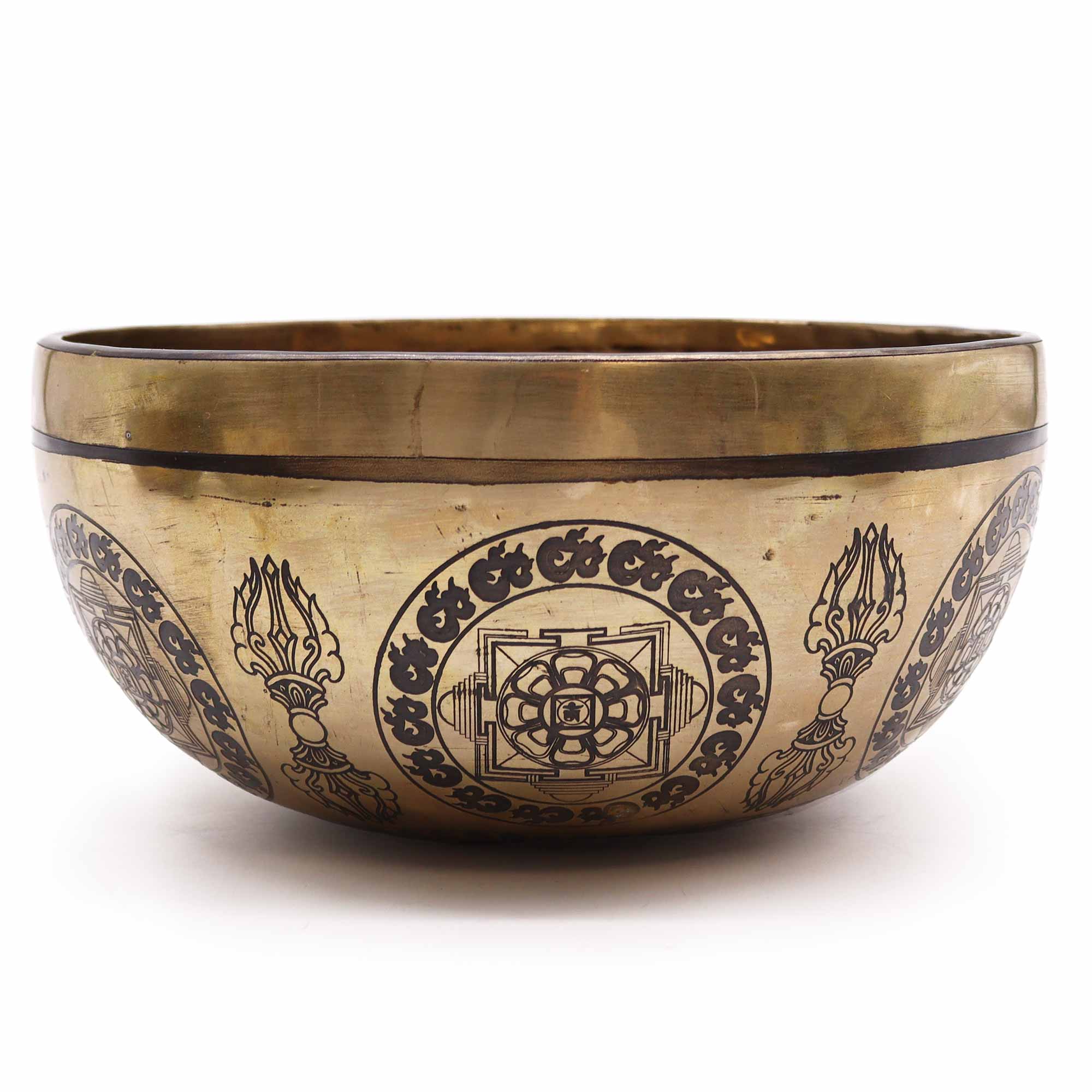 View Tibetan Healing Engraved Bowl 21cm 5 Buddhas information