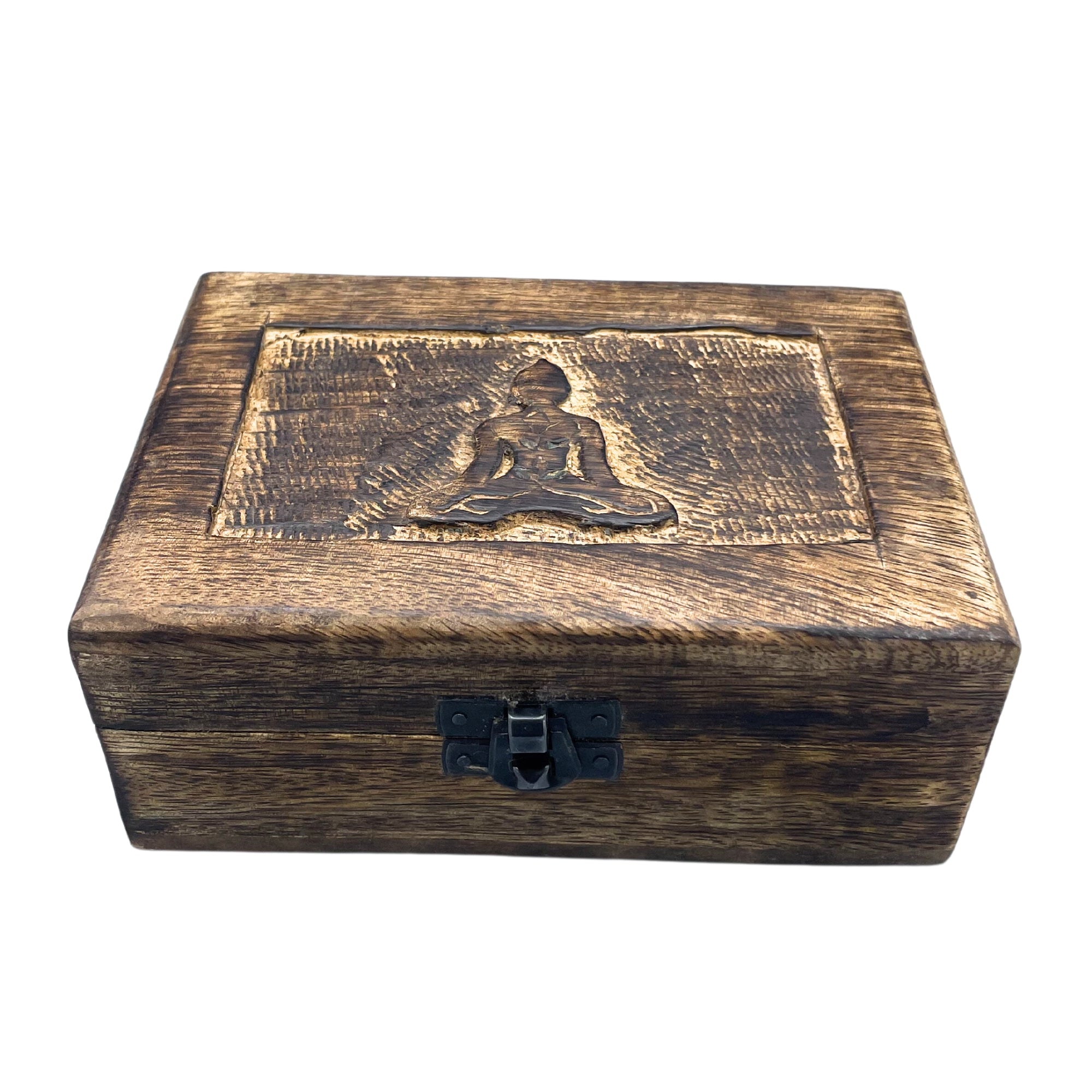 View Medium Wooden Keepsake Box 15x10x6cm Buddha information