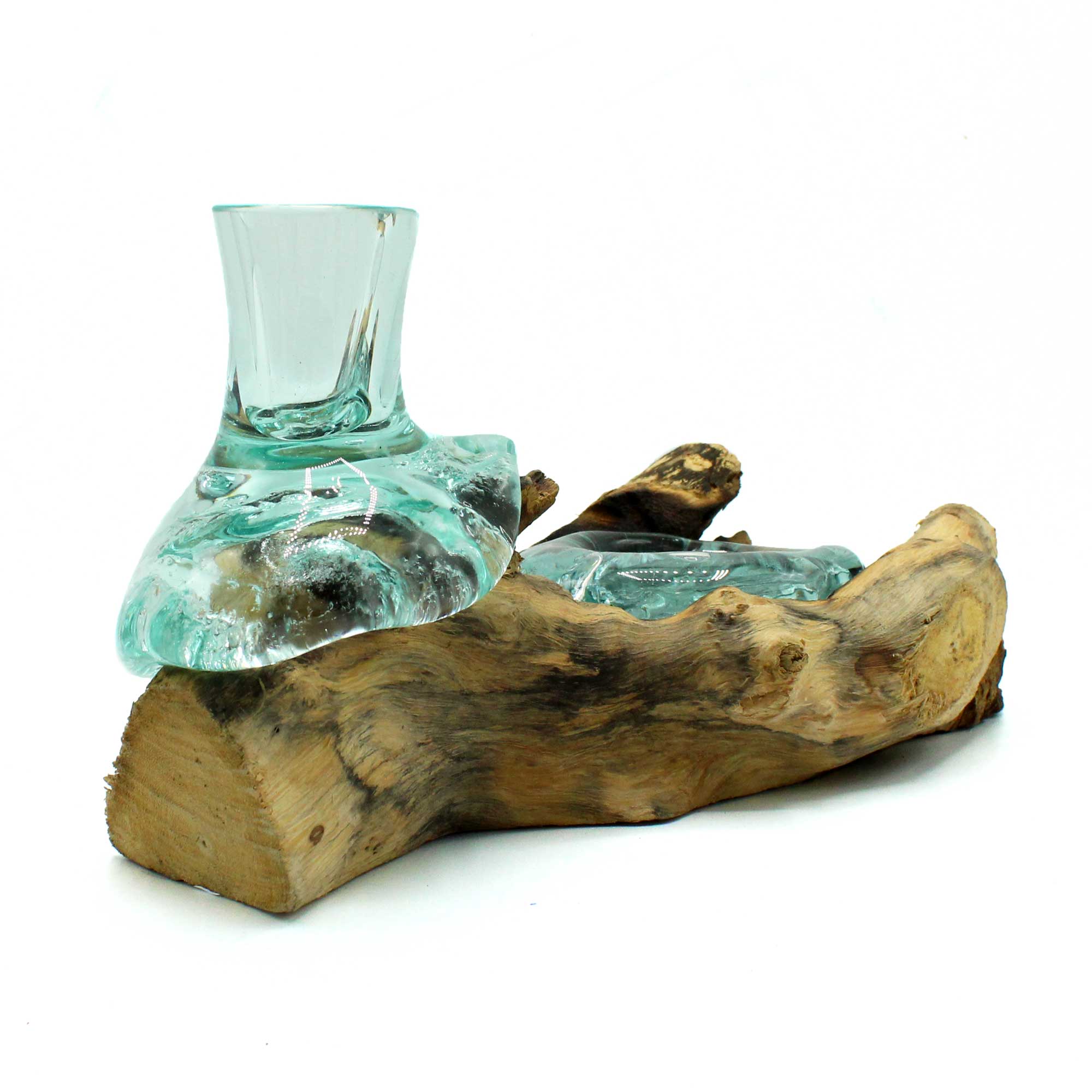 View Molten Glass Small F10er Vase and Tealight Holder on Wood information