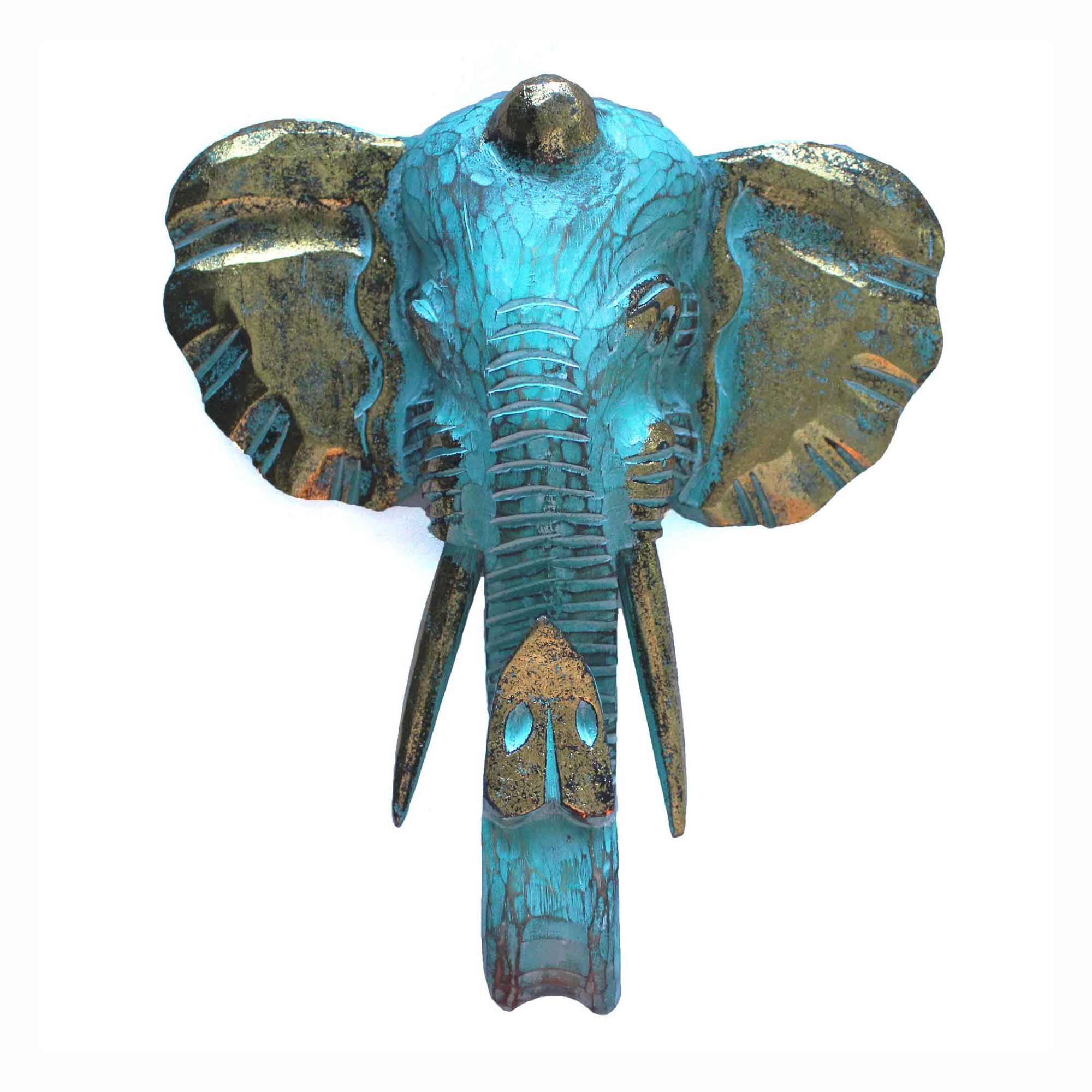 View Large Elephant Head Gold Turquoise information