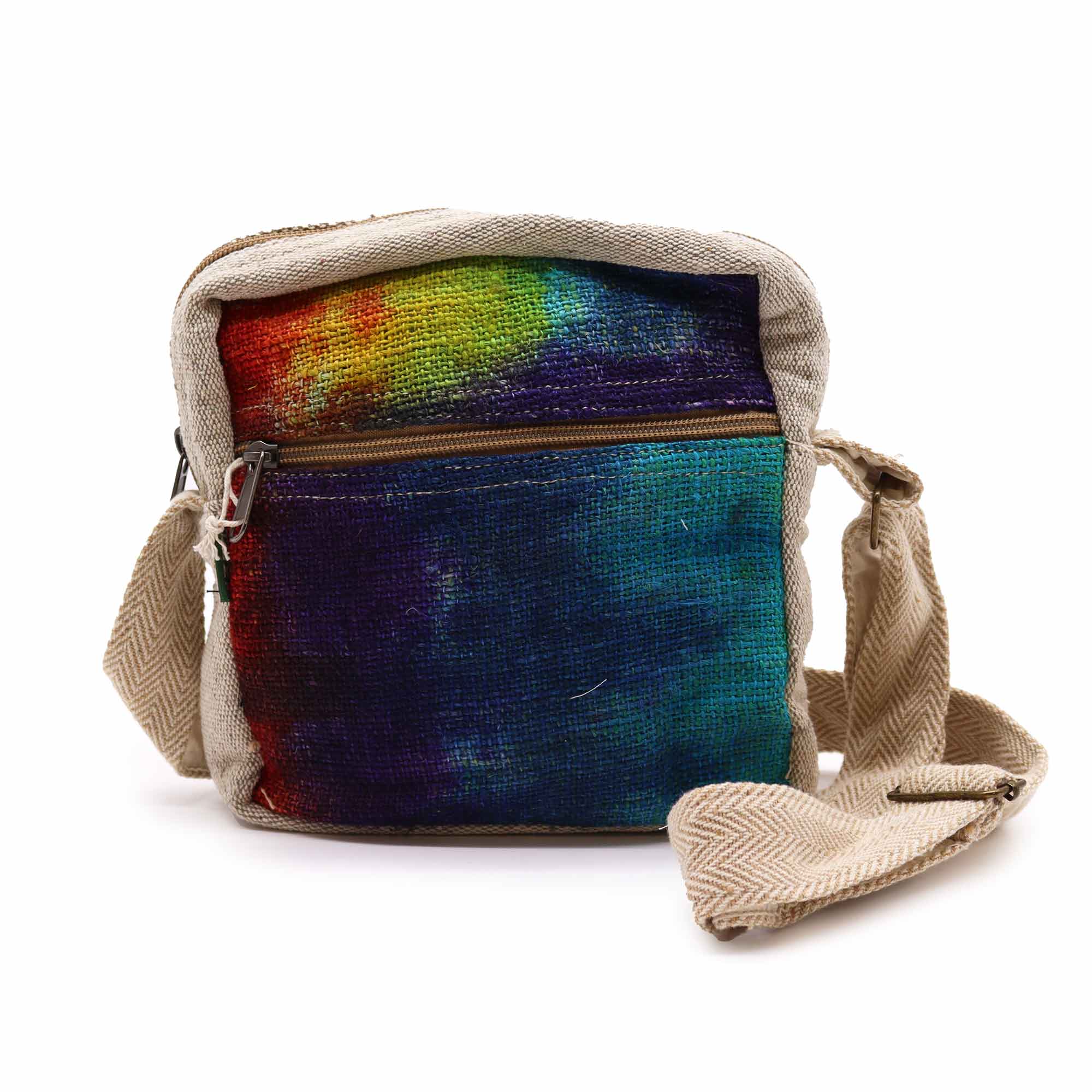 View Tiedye Hemp Messegner Bag 1 Zip information