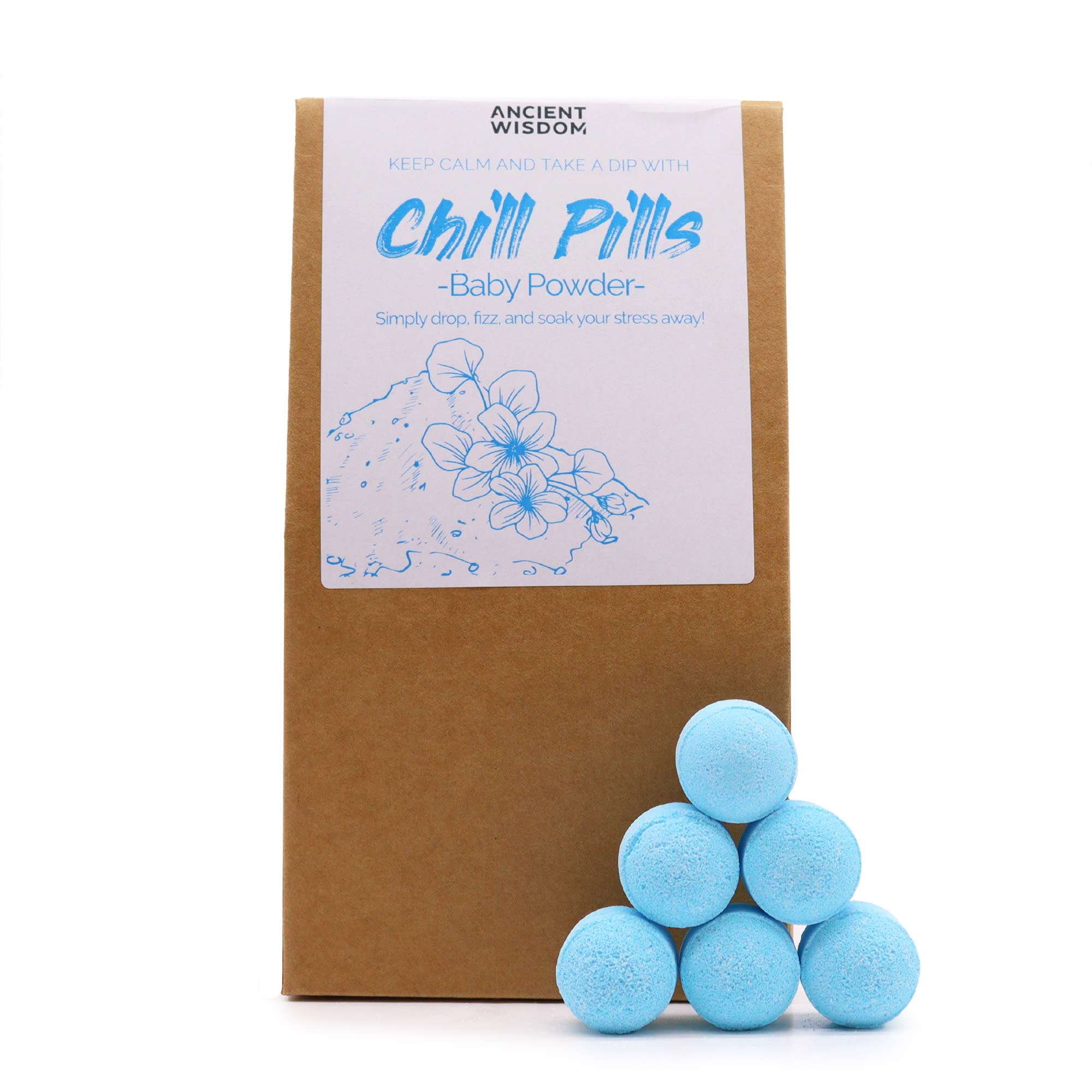 View Chill Pills Gift Pack 350g Baby Powder information