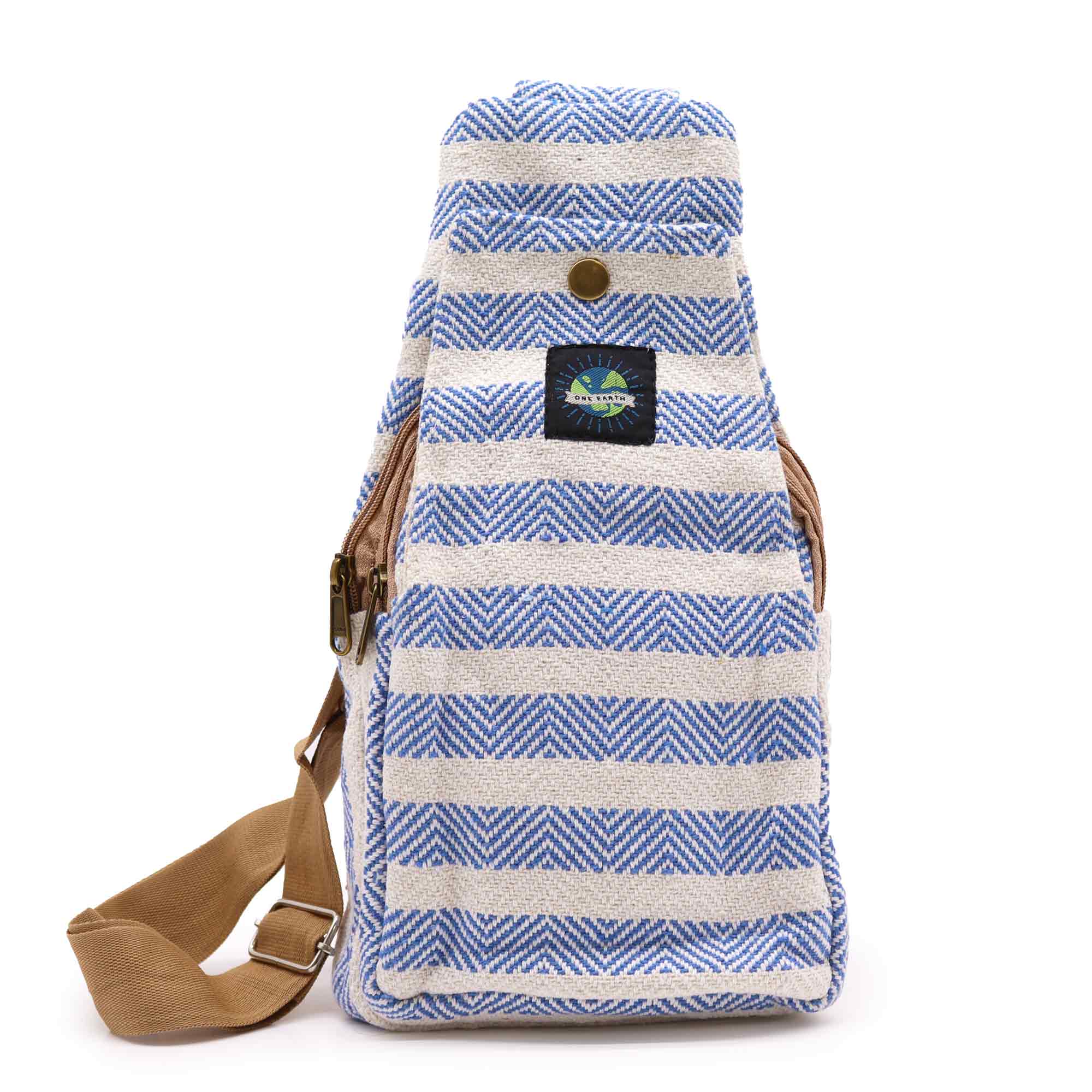 View Body Cross Bag Natural Cotton Blue White information