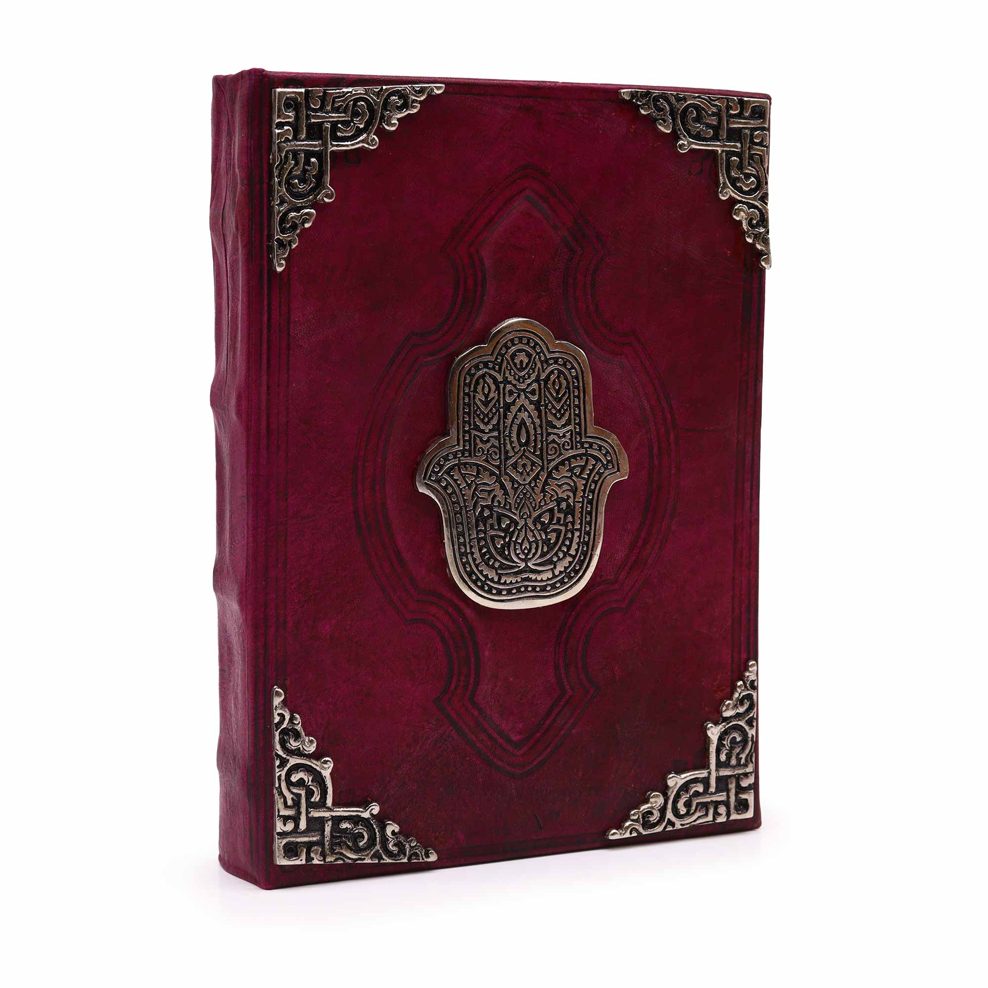 View Heafty Red Tan Book Zinc Hamsa Decor 200 Deckle Edges Pages 26x18cm information