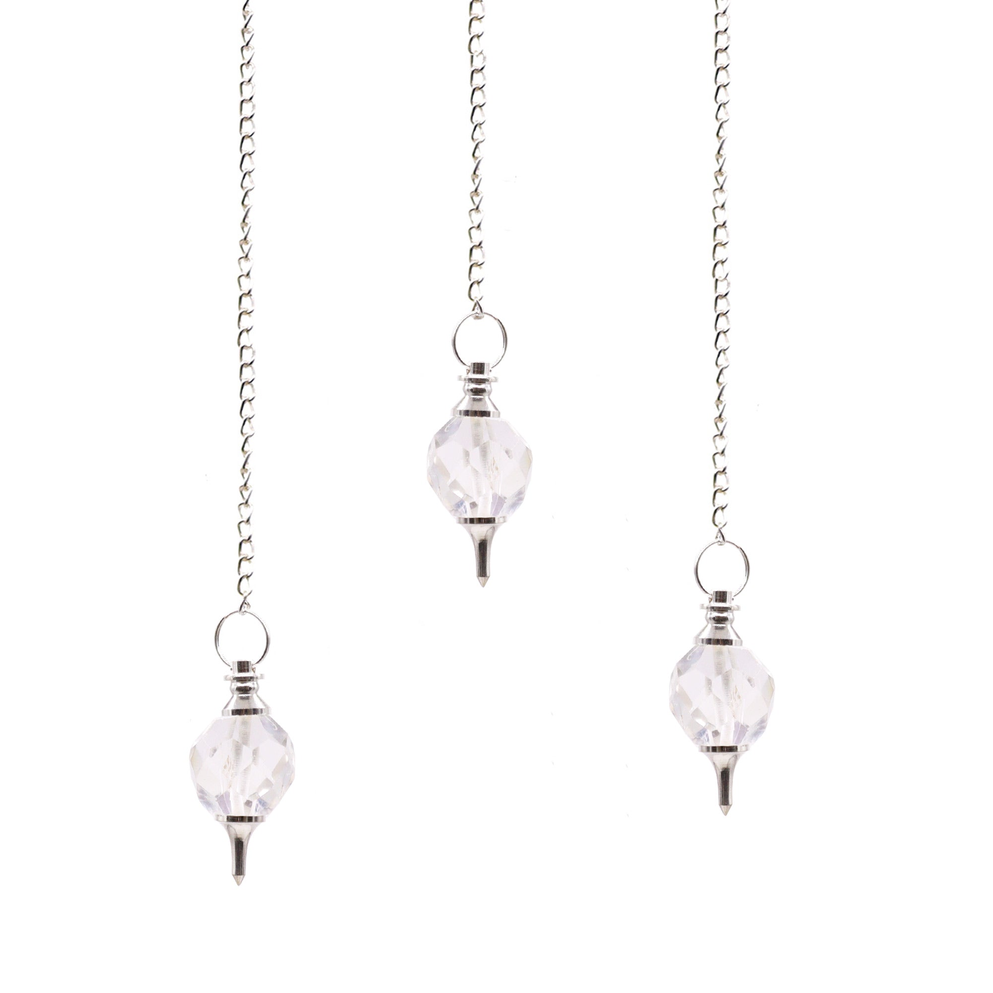 View Facted Gemstone Pendulum Rock Quartz information