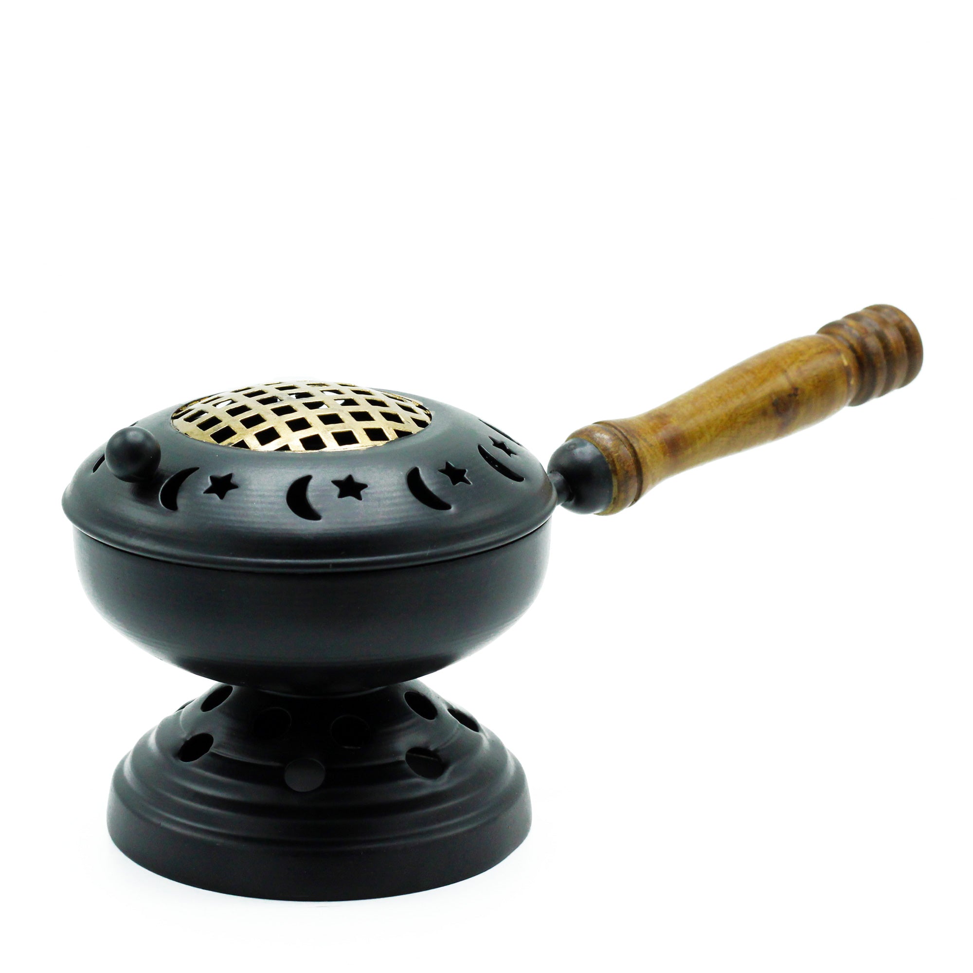 View Large Iron Censer on Stand Incense Burner Gold detail information