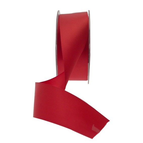 View 35mm Deep Red Satin Ribbon information