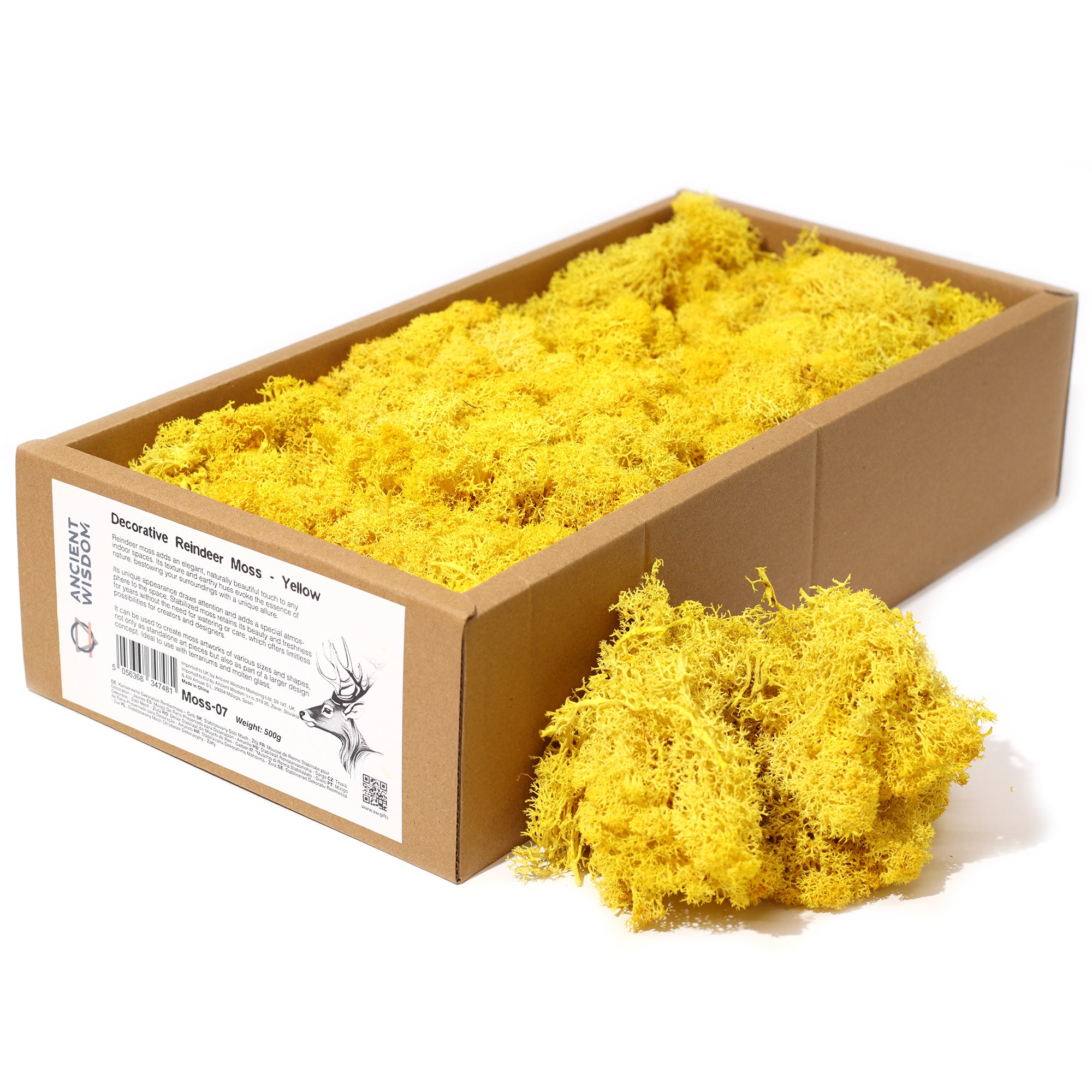 View Decoration Reindeer Moss Yellow approx 500gm information