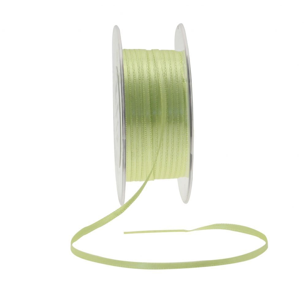 View 3mm Fluorescent Yellow Green Satin Ribbon information