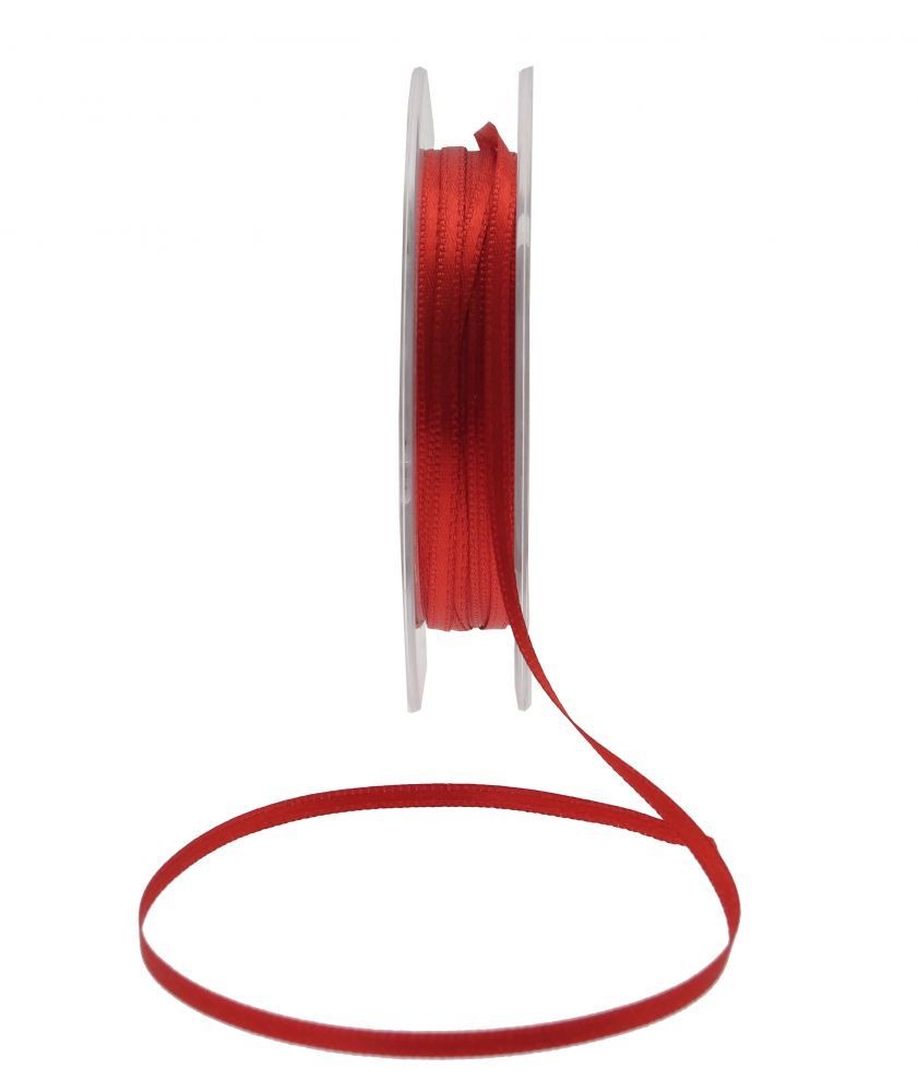 View 3mm Bright Red Satin Ribbon information