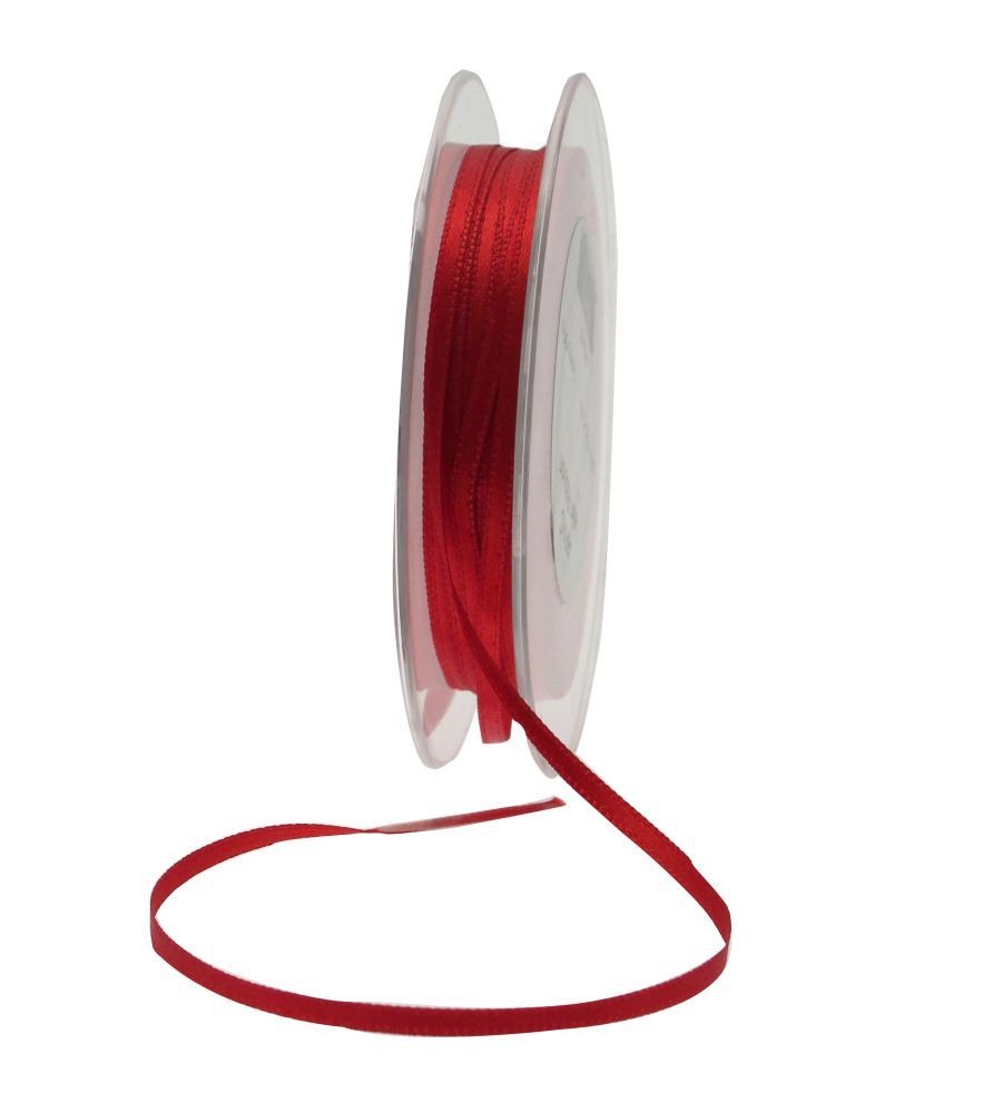 View 3mm Deep Red Satin Ribbon information