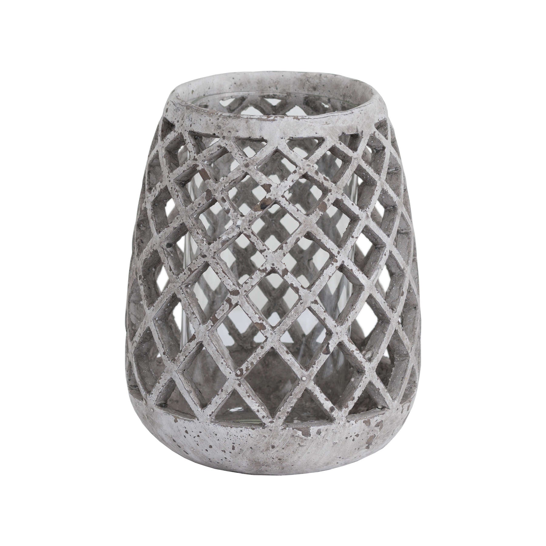 View Large Conical Ceramic Lattice Hurricane Lantern information