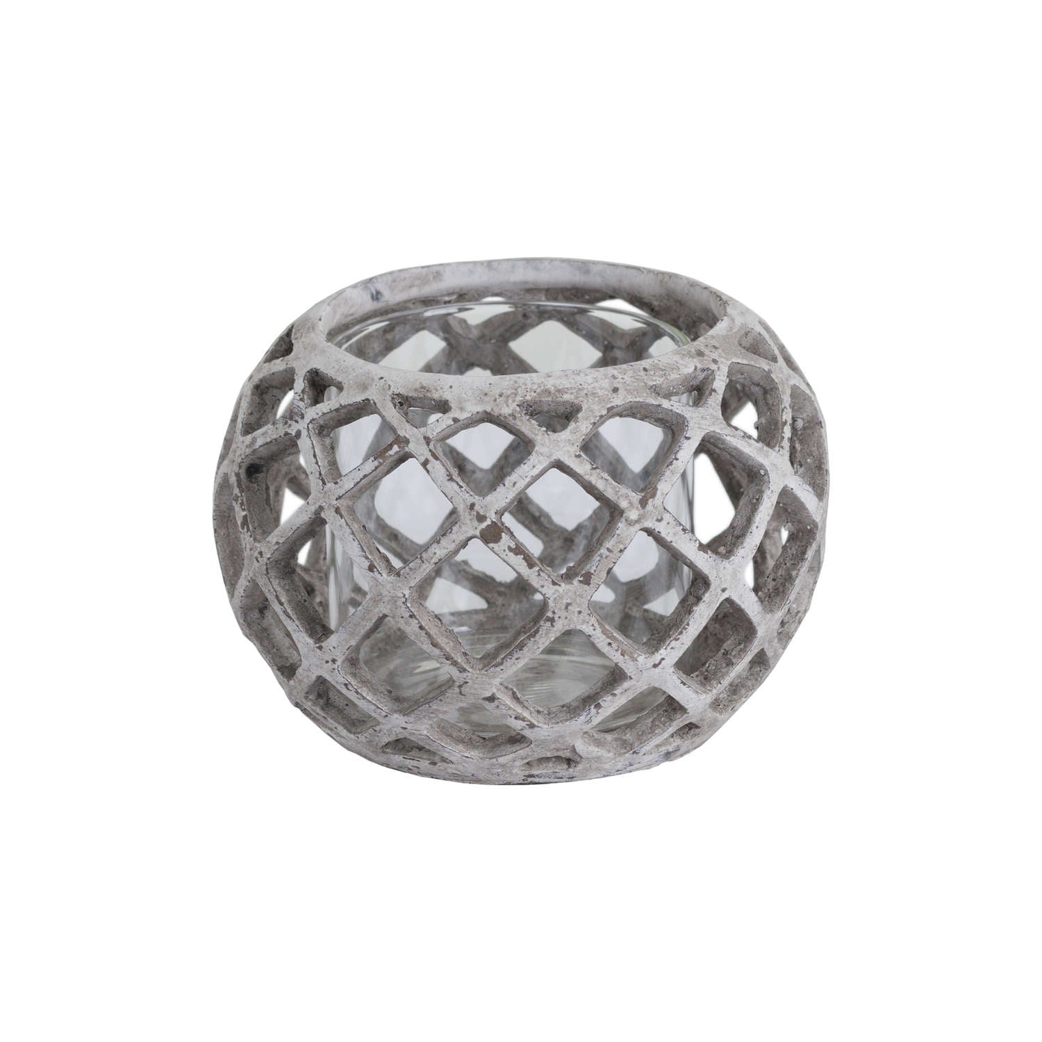 View Large Round Ceramic Lattice Hurricane Lantern information