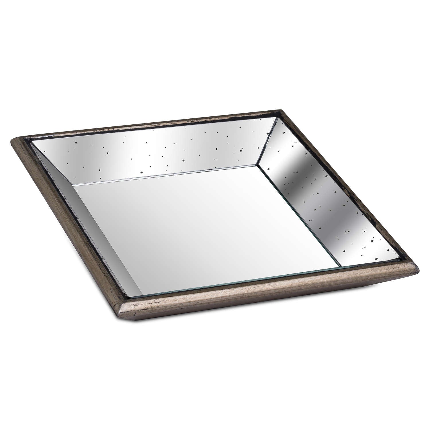 View Astor Distressed Mirrored Square Tray WWooden Detailing Sml information