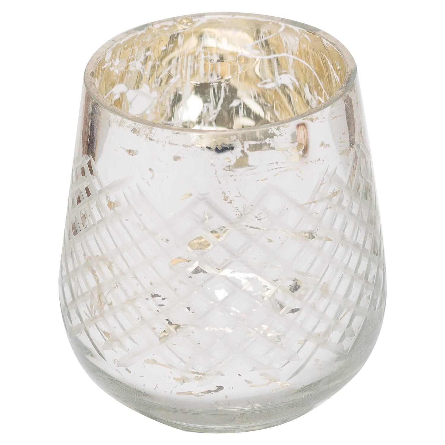 View Medium Silver Foiled Candle Holder information