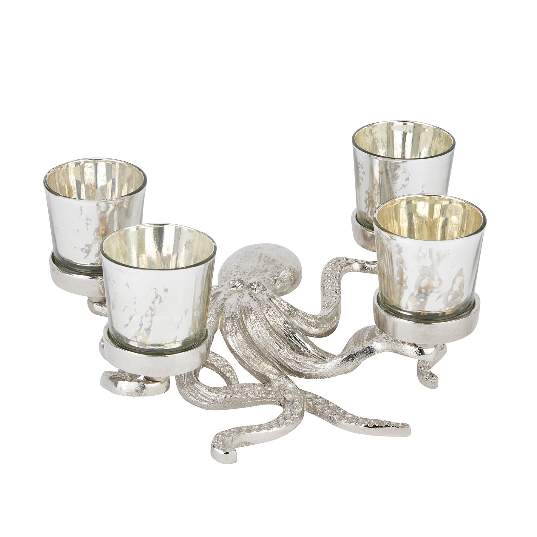 View Silver Octopus Four Tealight Holder information