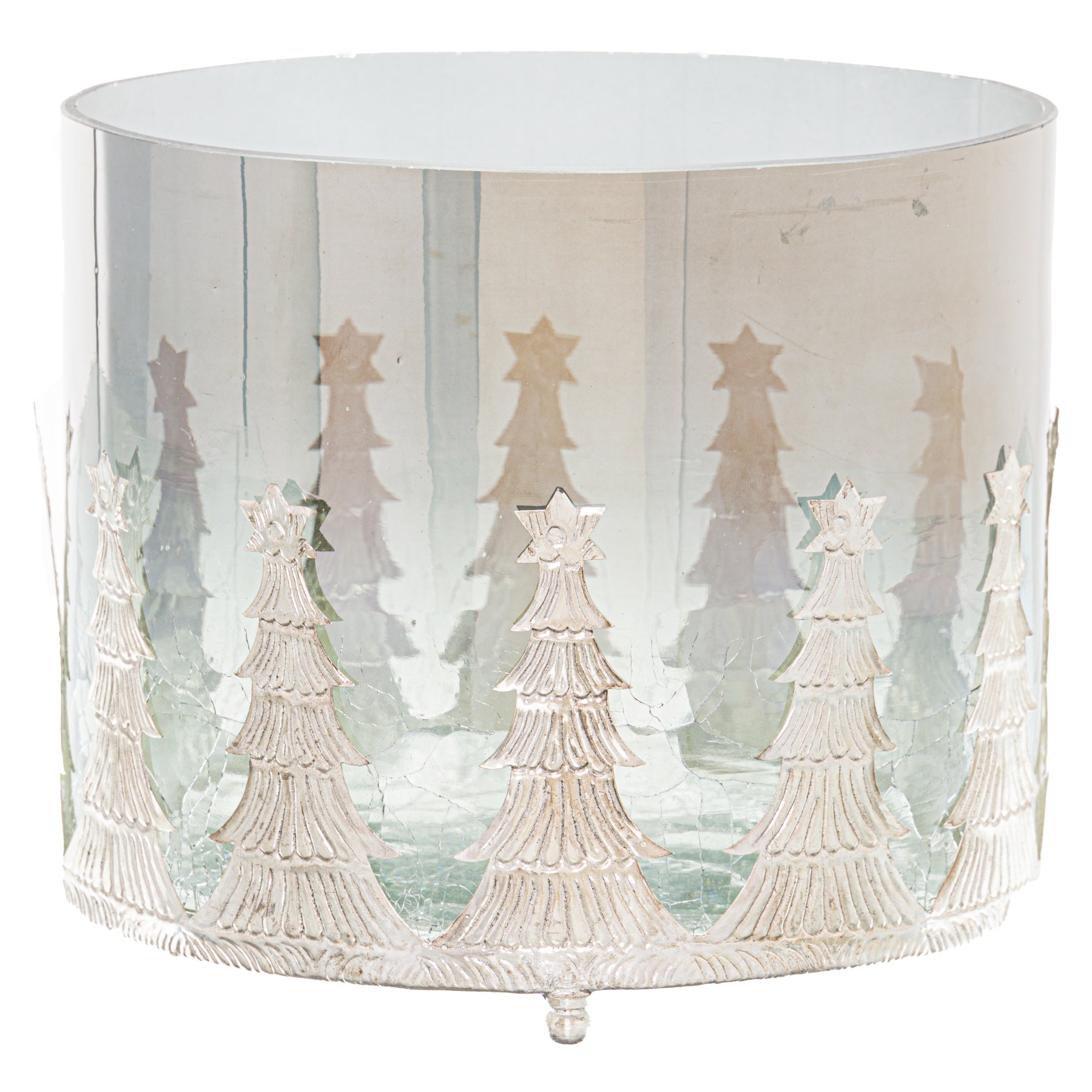 View Noel Collection Large Christmas Tree Crackled Candle Holder information