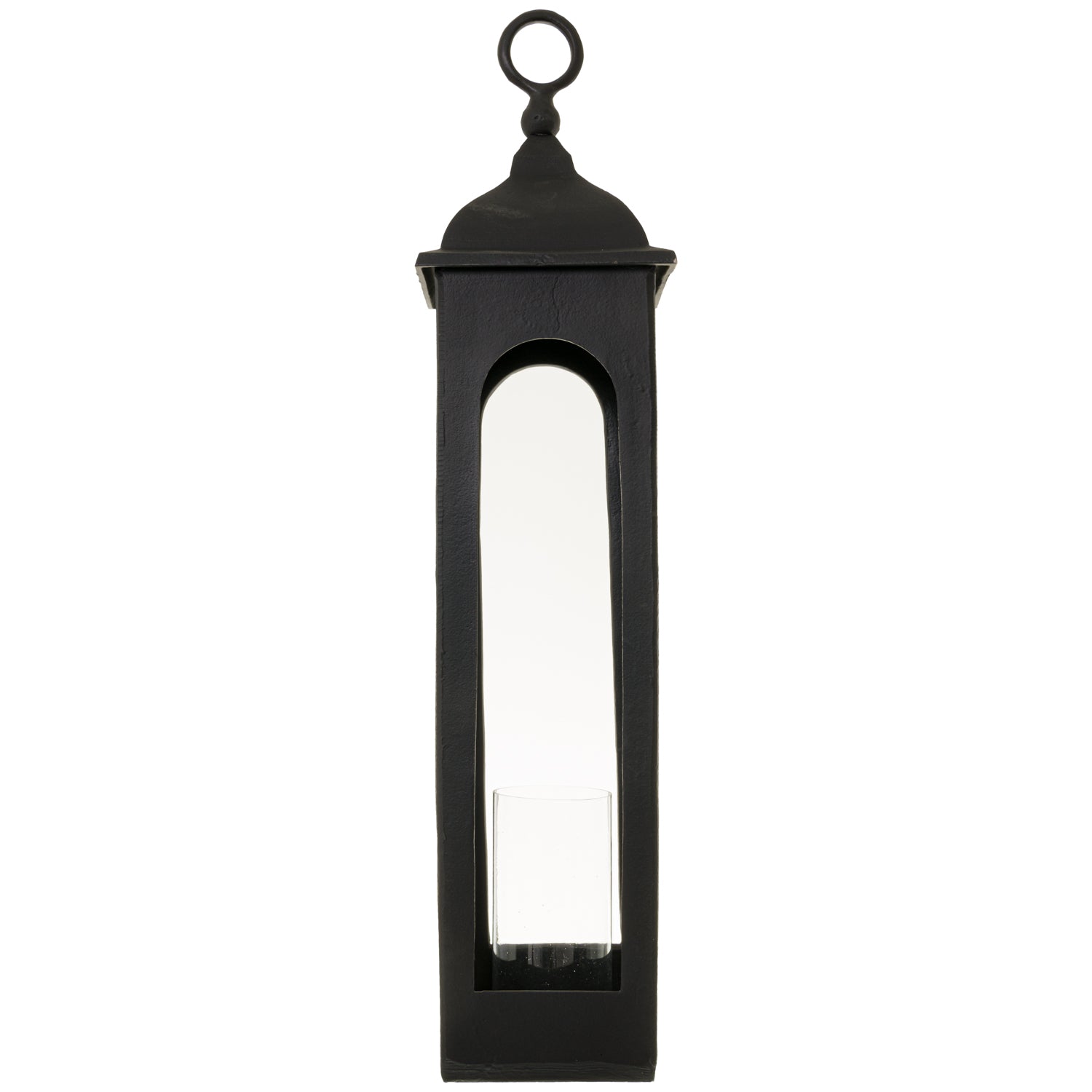 View Farrah Collection Black Cast Tall Loop Top Lantern information