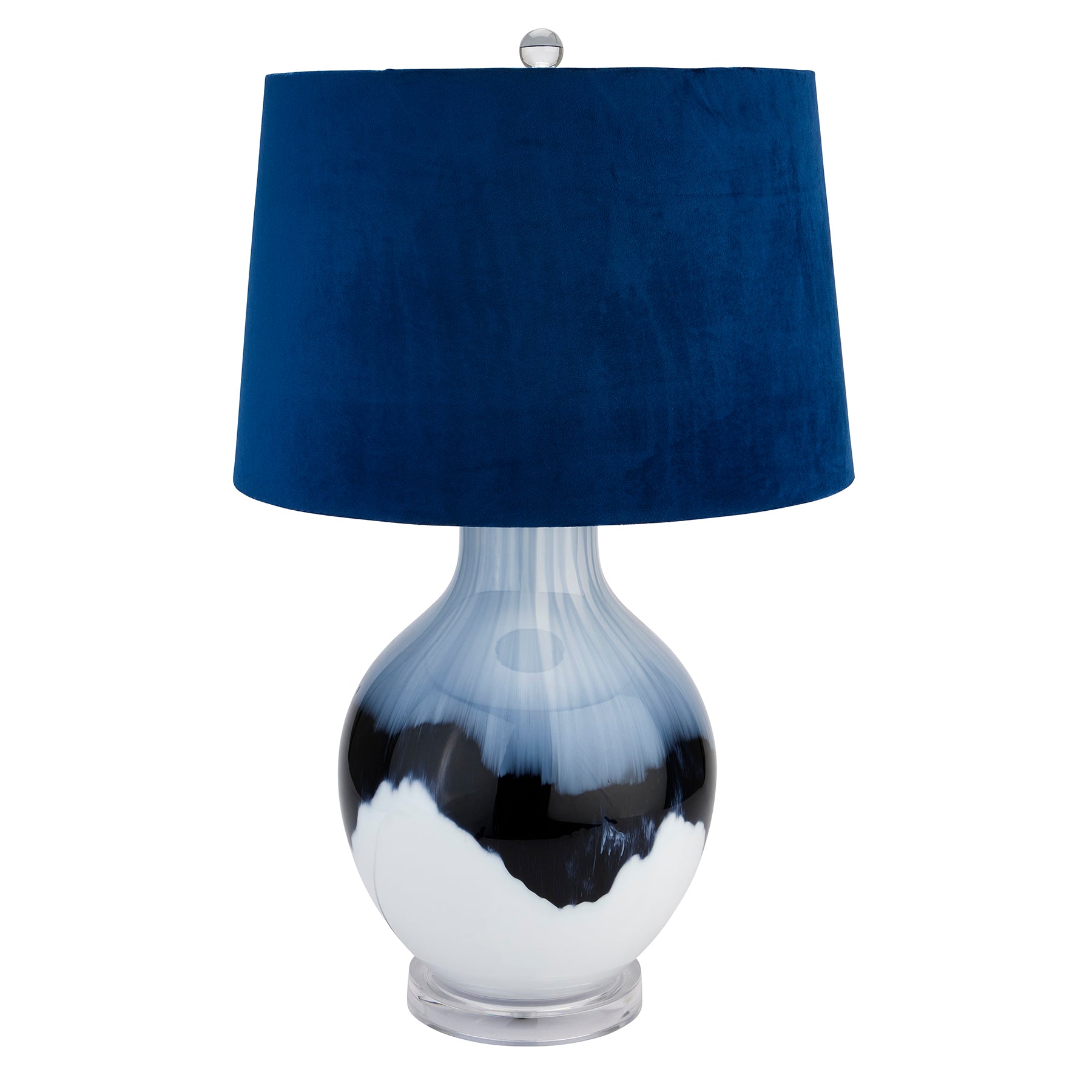 View Ice Shadows Table Lamp With Navy Blue Lampshade information