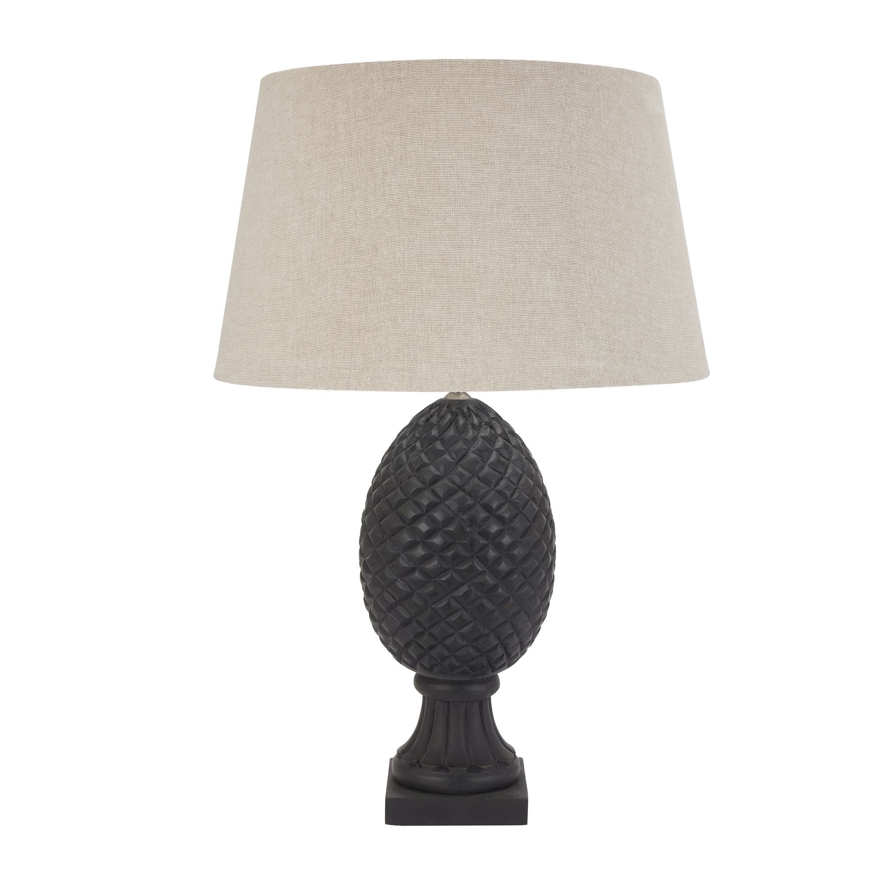 View Delaney Grey Pineapple Lamp With Linen Shade information