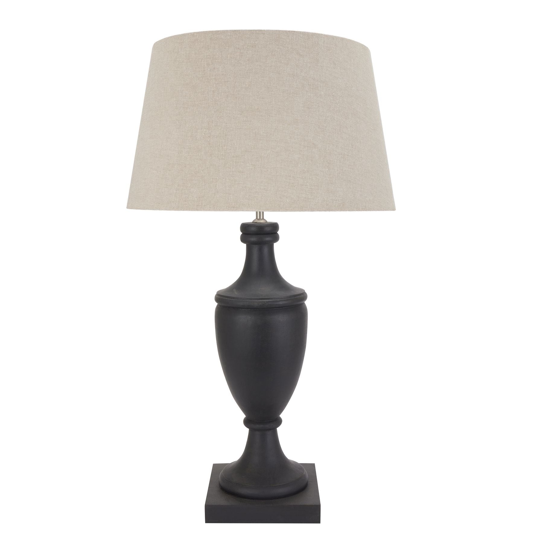 View Delaney Grey Pillar Lamp With Linen Shade information